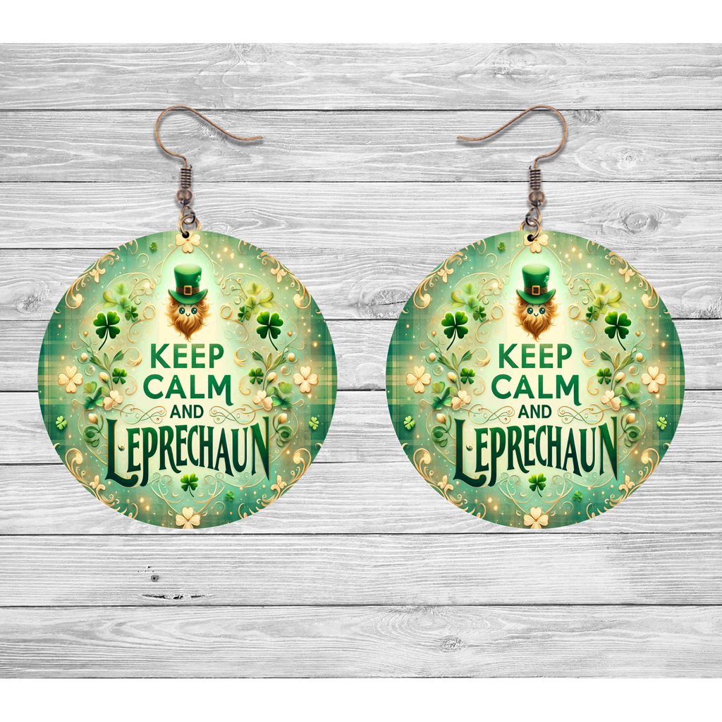 Keep Calm and Leprechaun Earrings
