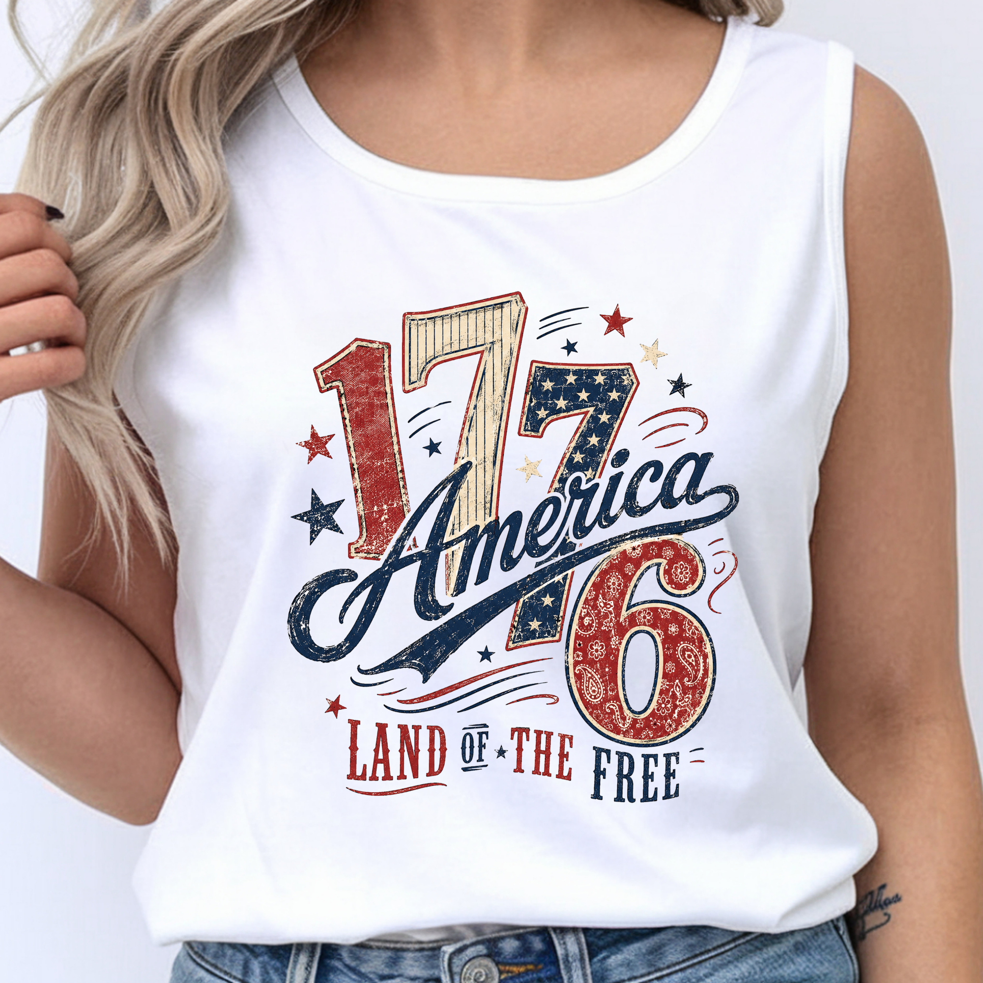 1776 America 4th of July Tank Top