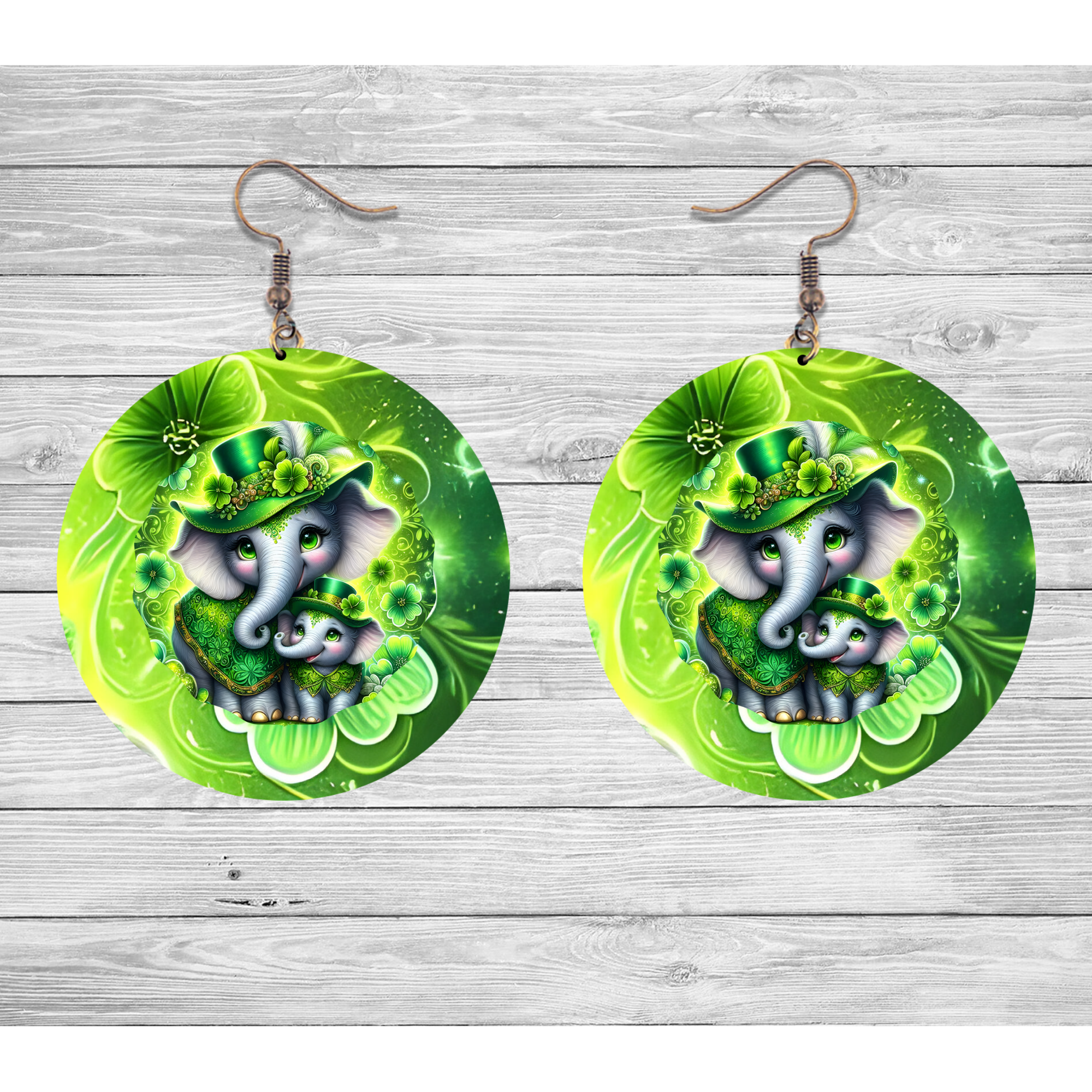 Lucky Elephant St. Patrick’s Day Earrings