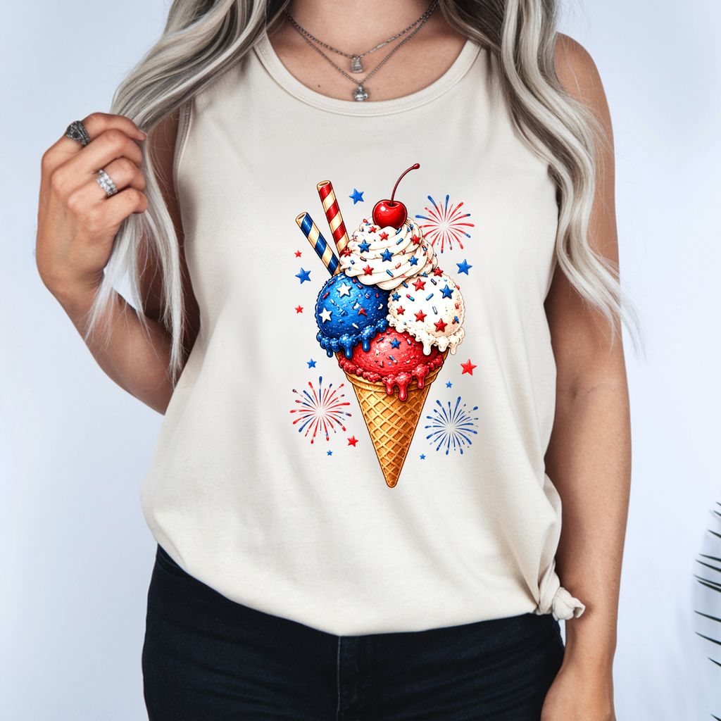 4th of July Ice Cream Tank Top