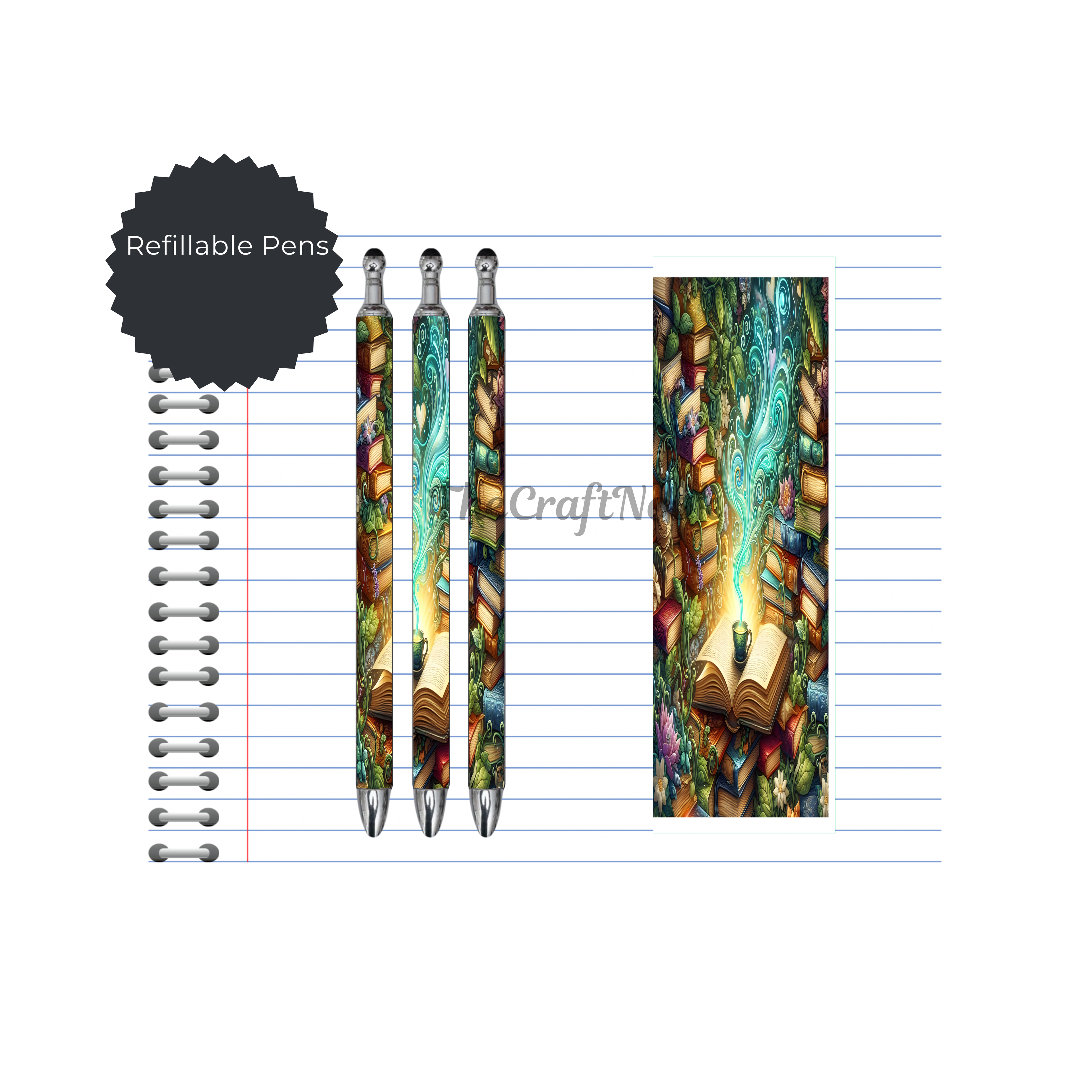 Refillable Pens, Once Upon a Pen – Book Lover Writing Pen. Multiple options and Images available