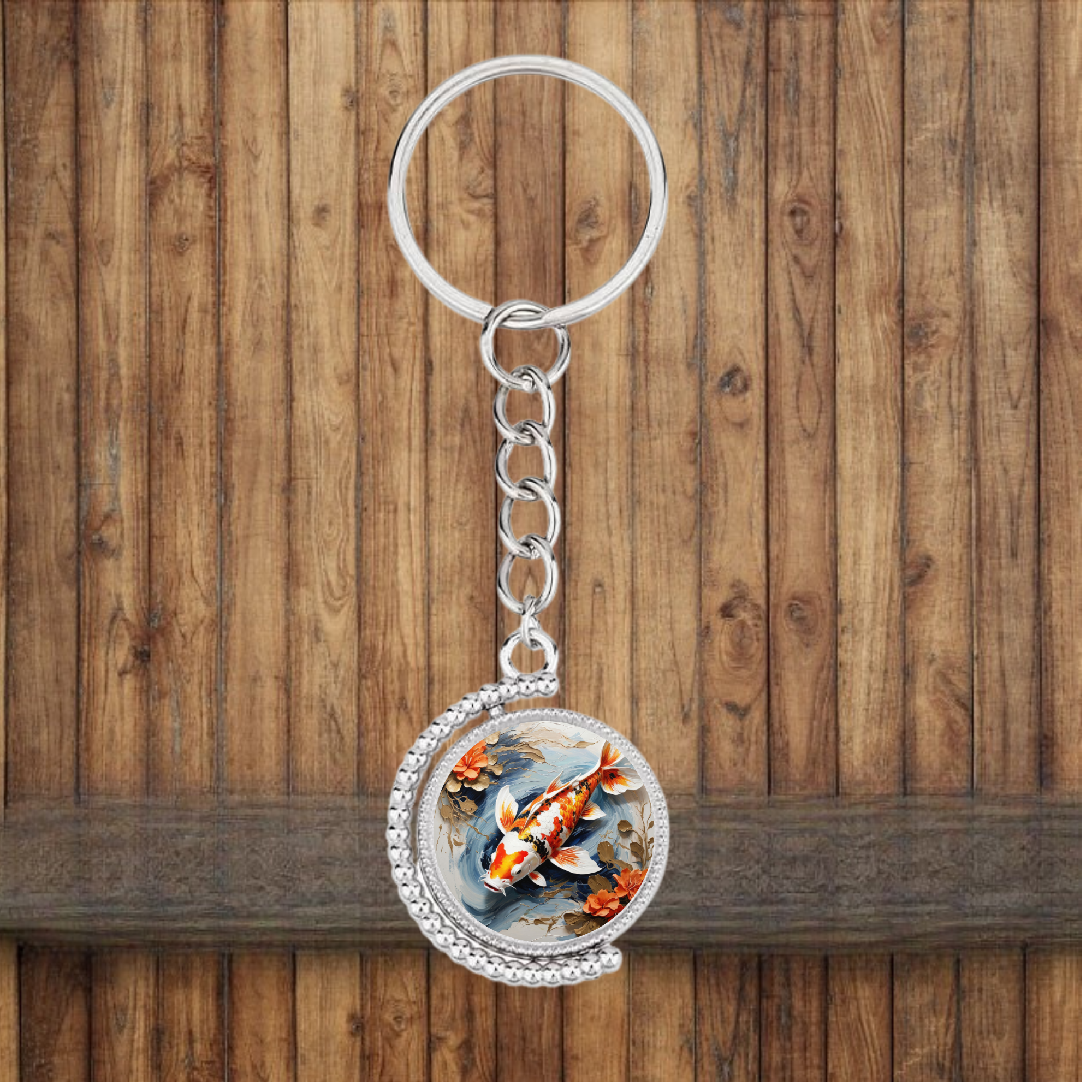Bezel Koi Fish Keychain