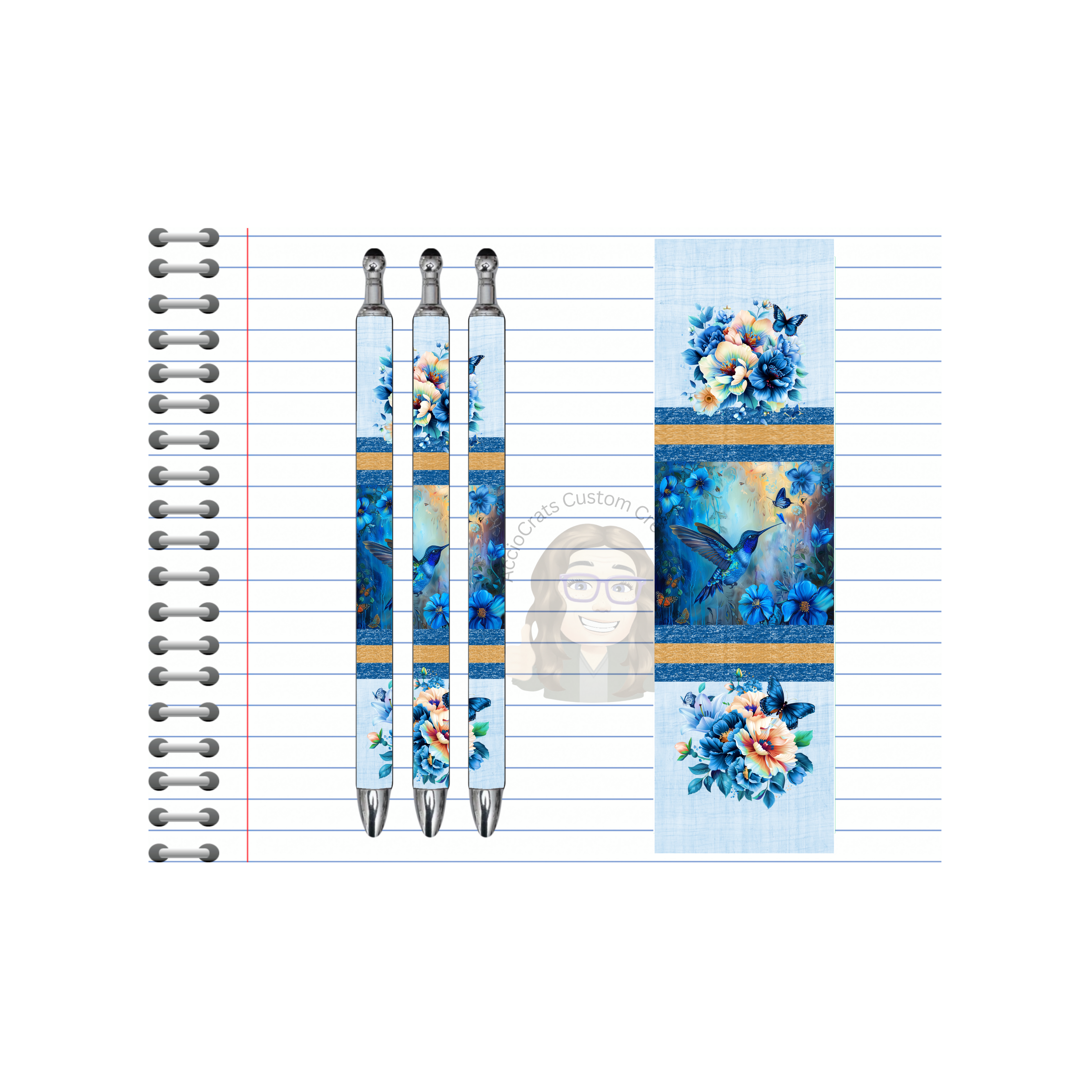 Refillable Pens, Hummingbird Images. Let your writing bloom. 🌸✨multiple options and Images available