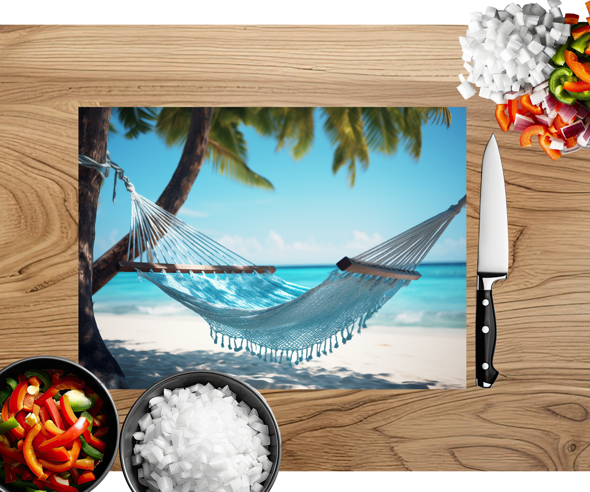 Beach Vibes Glass cutting boards. Multiple images Available.