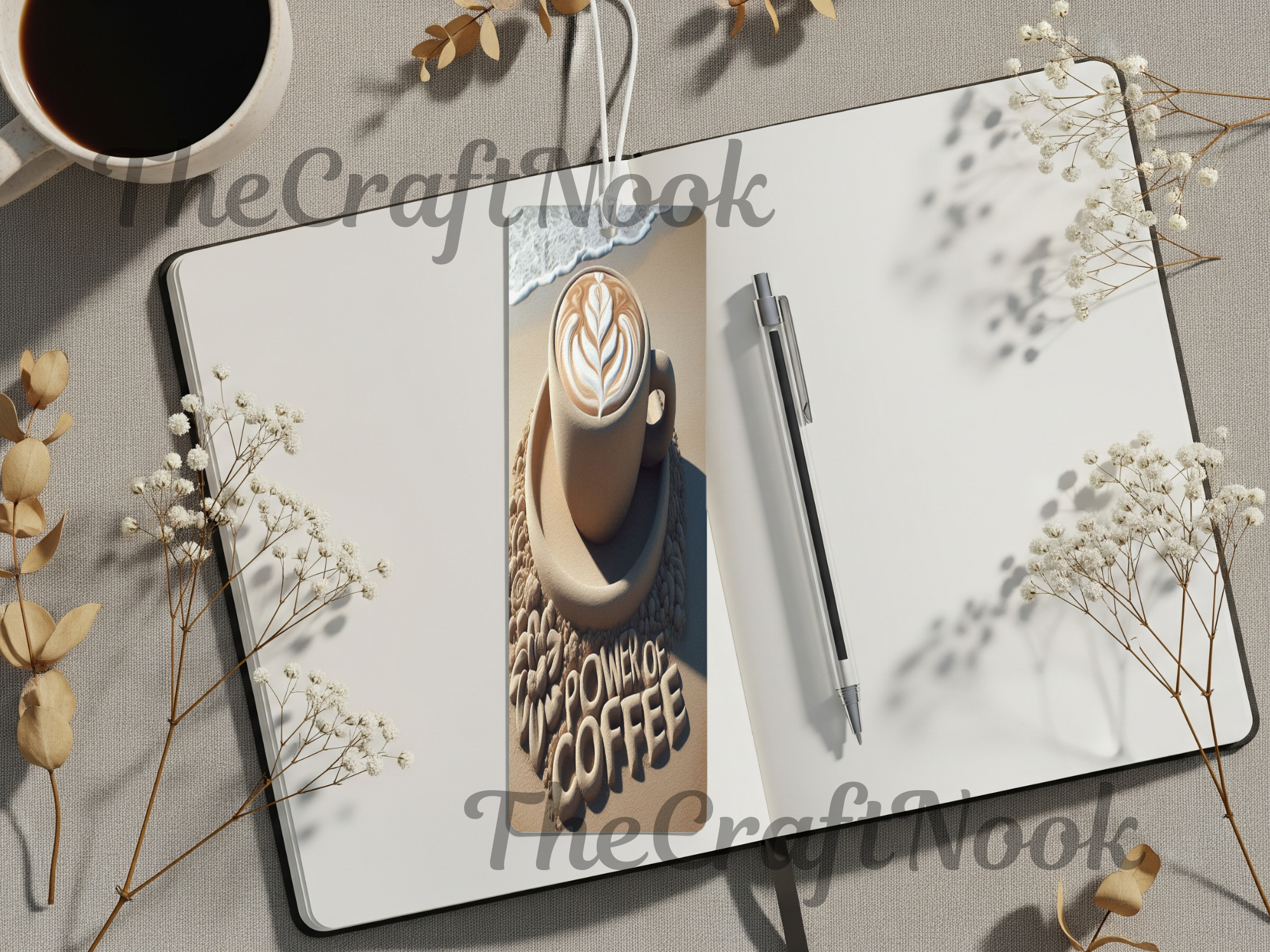 Caffeine & Chapters Bookmark. Aluminum Metal Bookmarks