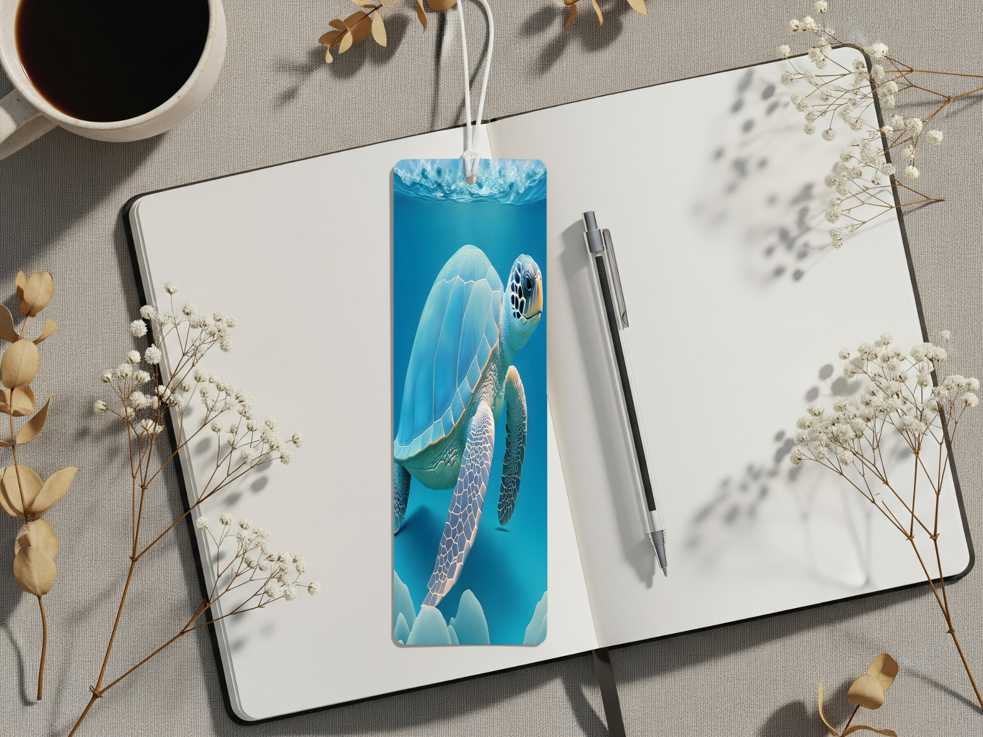 Aluminum Metal Bookmarks, Sea Turtle Images Bring a splash of the sea to every page