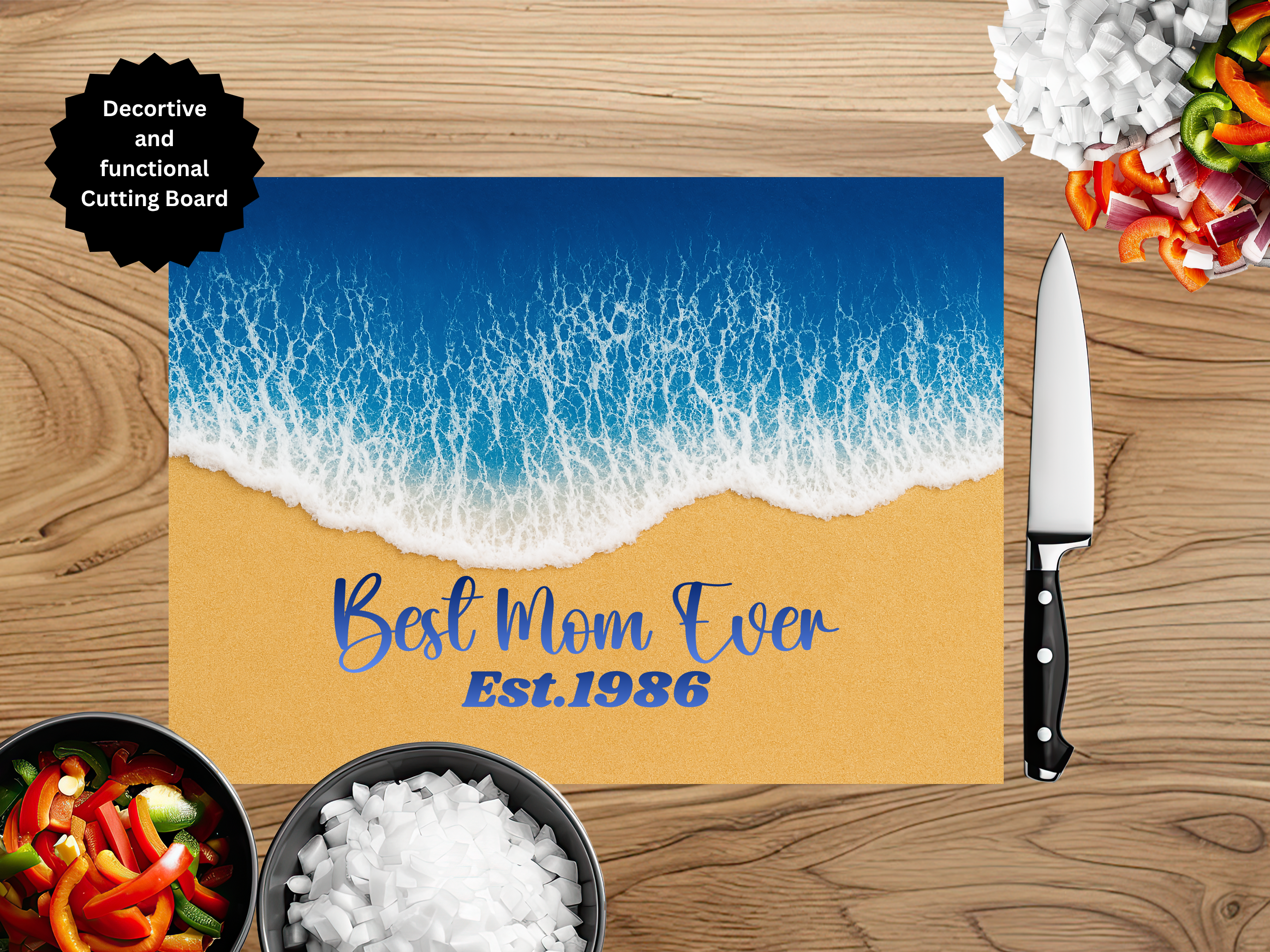 Mother's Day Glass Cutting Board — Choose Your Design