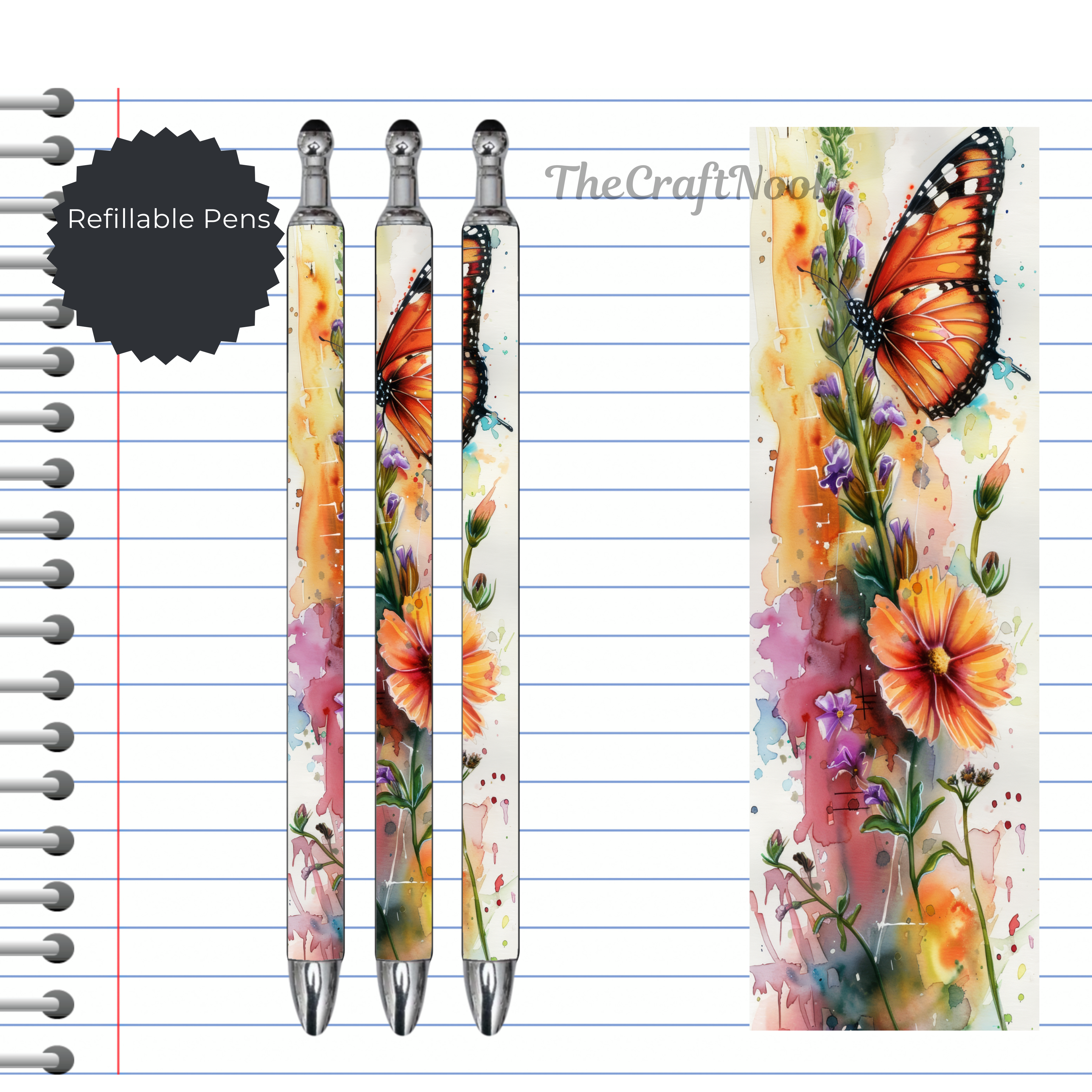 Butterfly Refillable Pens, multiple options and Images available.