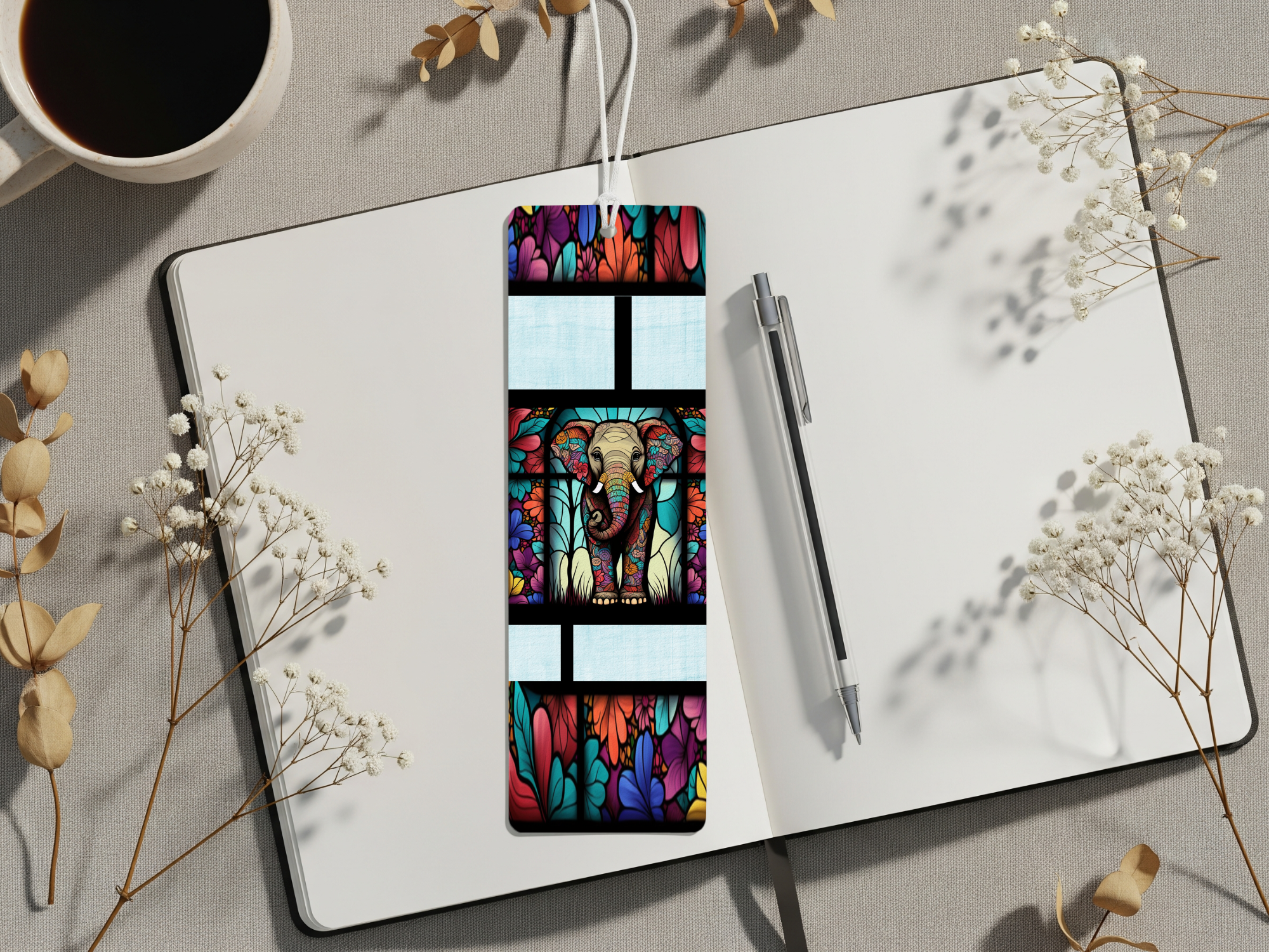 Aluminum Metal Bookmarks, Elephant Images