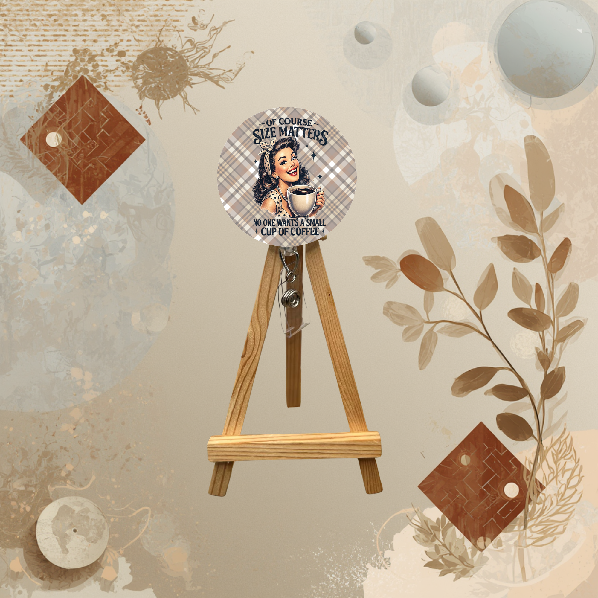 Rise & Grind Badge Pull. Multiple Images available. Add beads or shimmer glitter options.