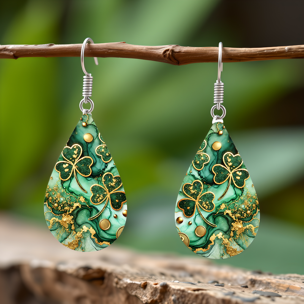 Emerald Clover Earrings