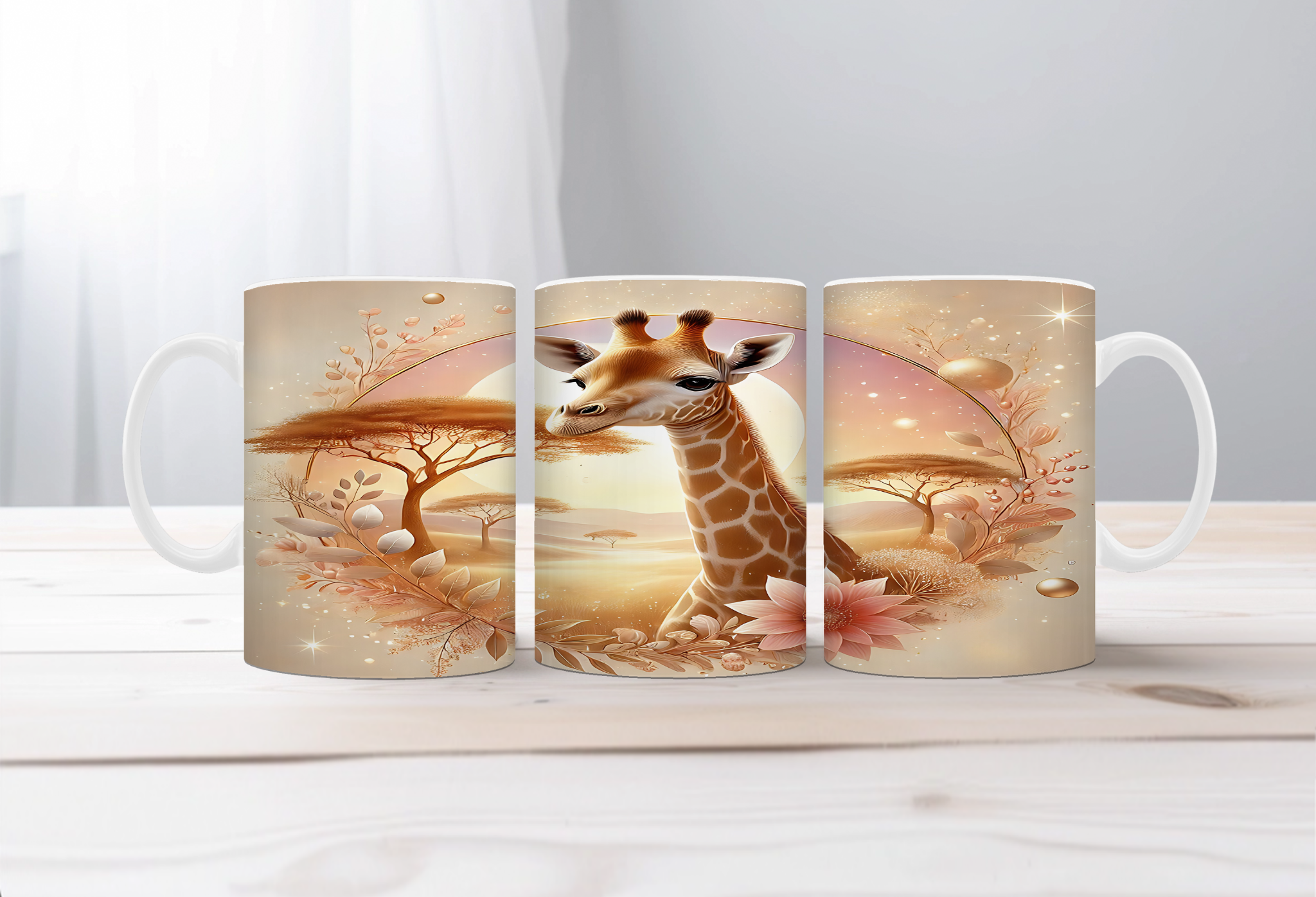 Tall Sips Giraffe Coffee Mugs, two size options.