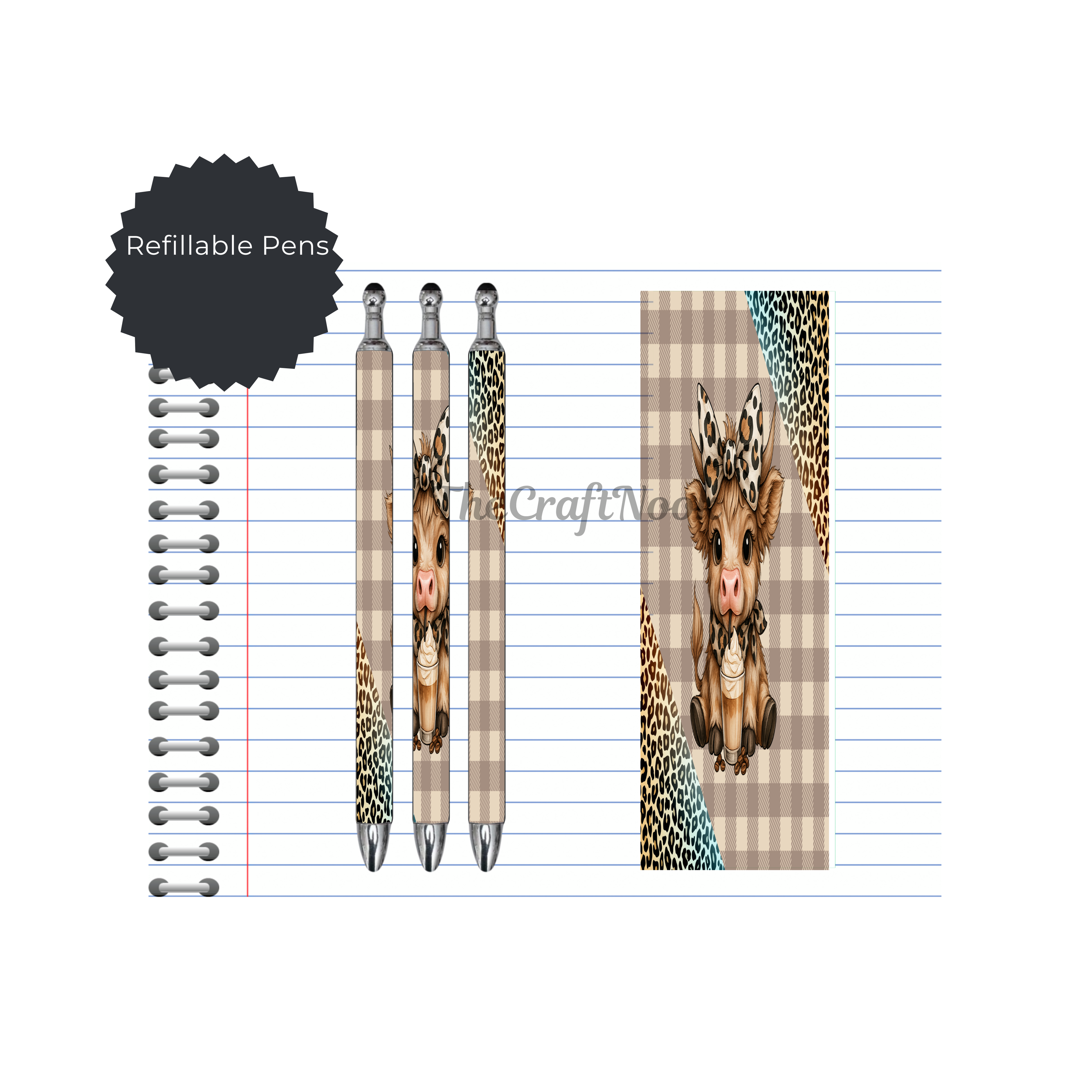 Caffeine & Creativity Refillable Pens, multiple options and Images available.