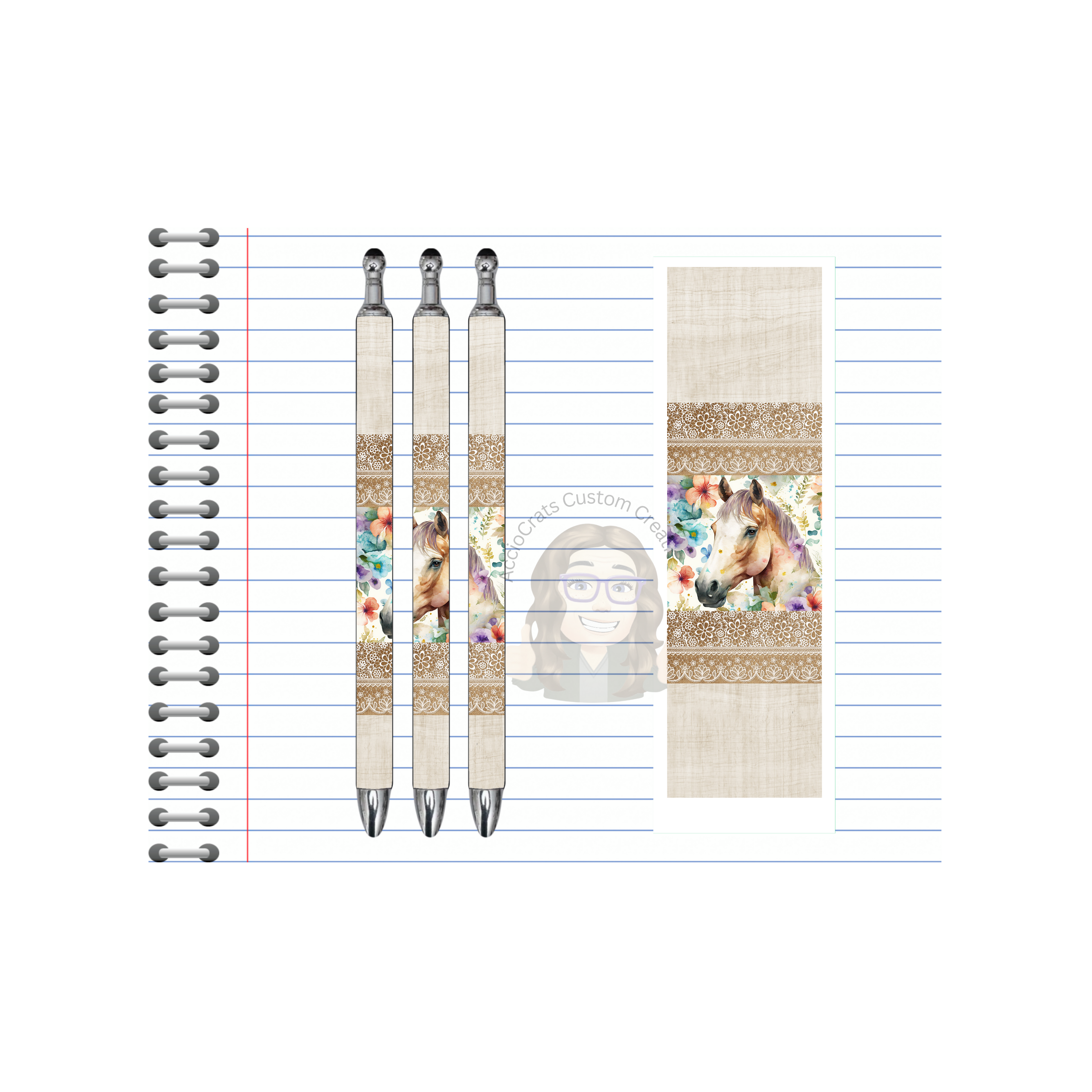 Refillable Pens, Horse Images multiple options and Images available