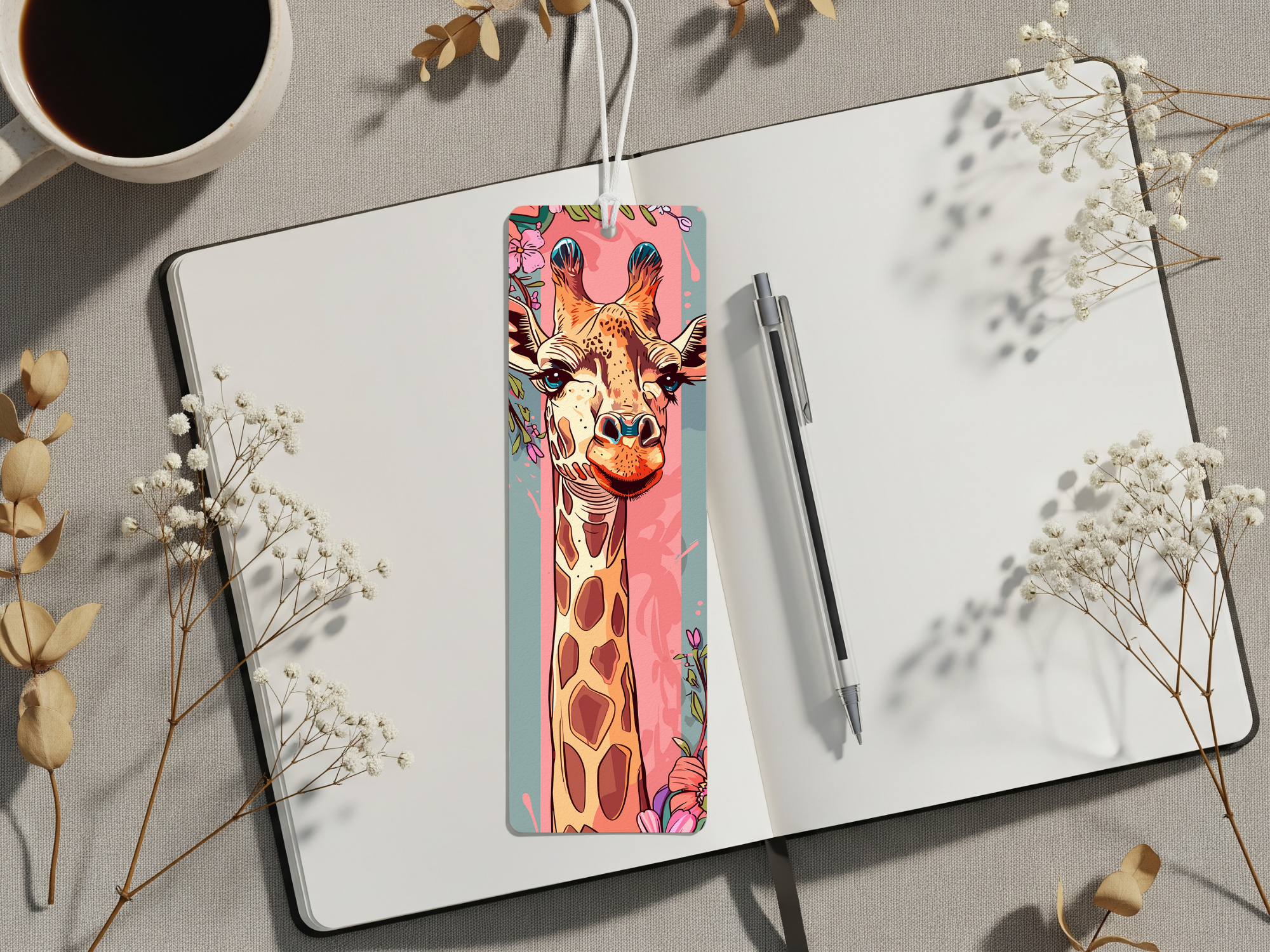 Stand tall in your reading adventures, Aluminum Metal Bookmarks, Giraffe Images