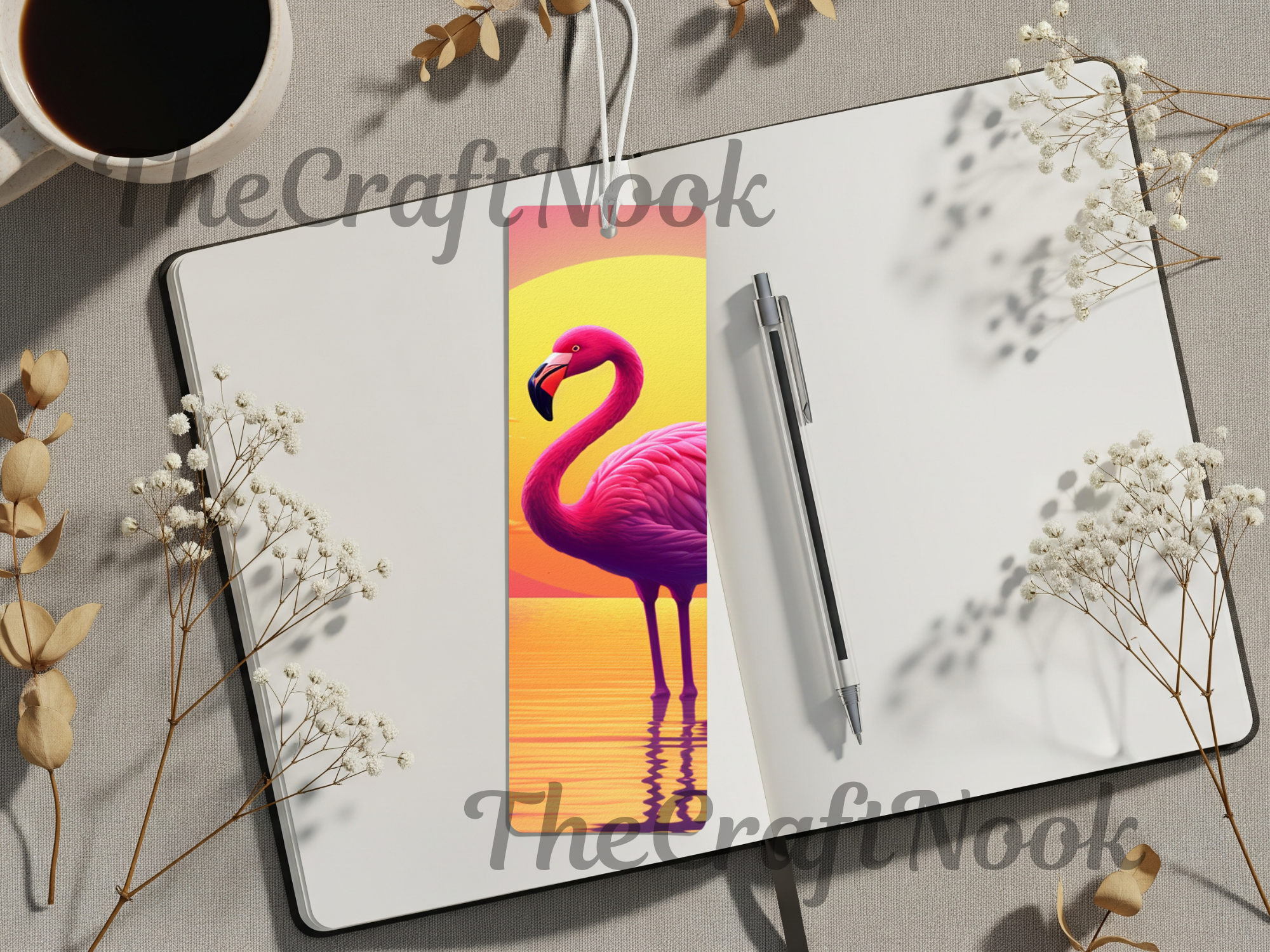 Tropical Whimsy Flamingo Aluminum Metal Bookmarks