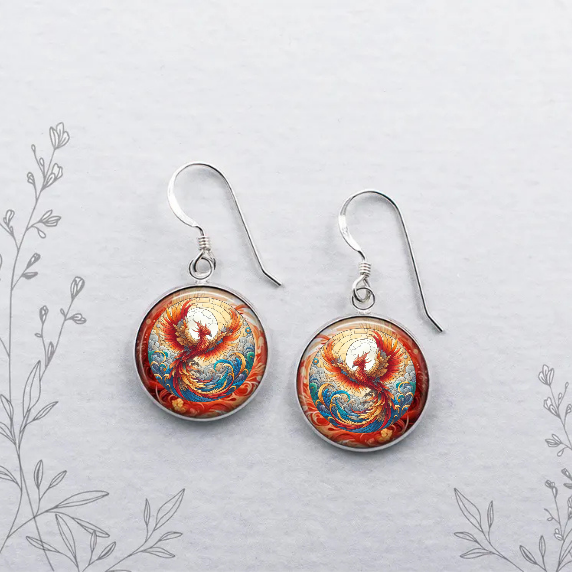 Phoenix Stud or Dangle Earrings