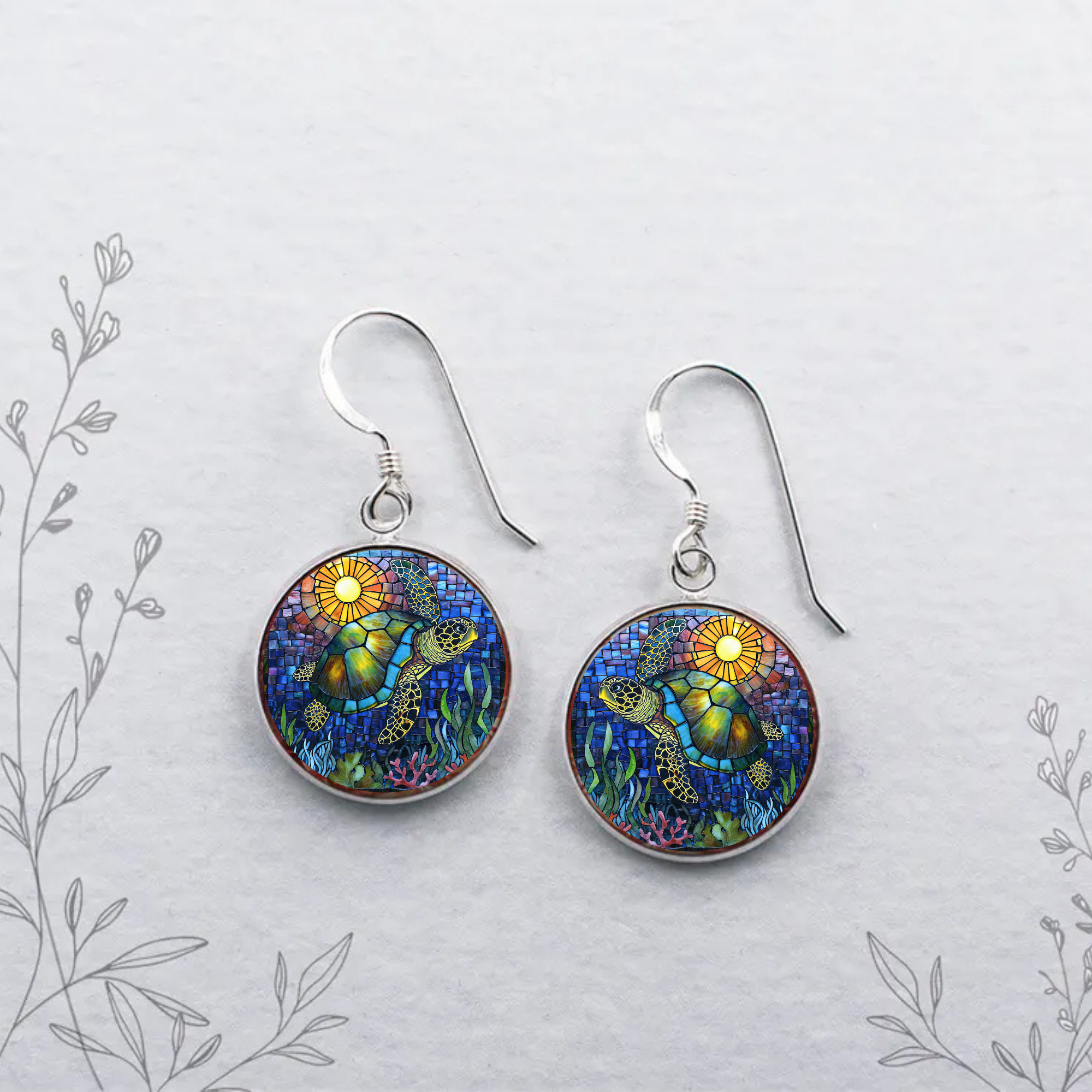 Sea Turtle Stud or Dangle Earrings — Choose Your Style & Design
