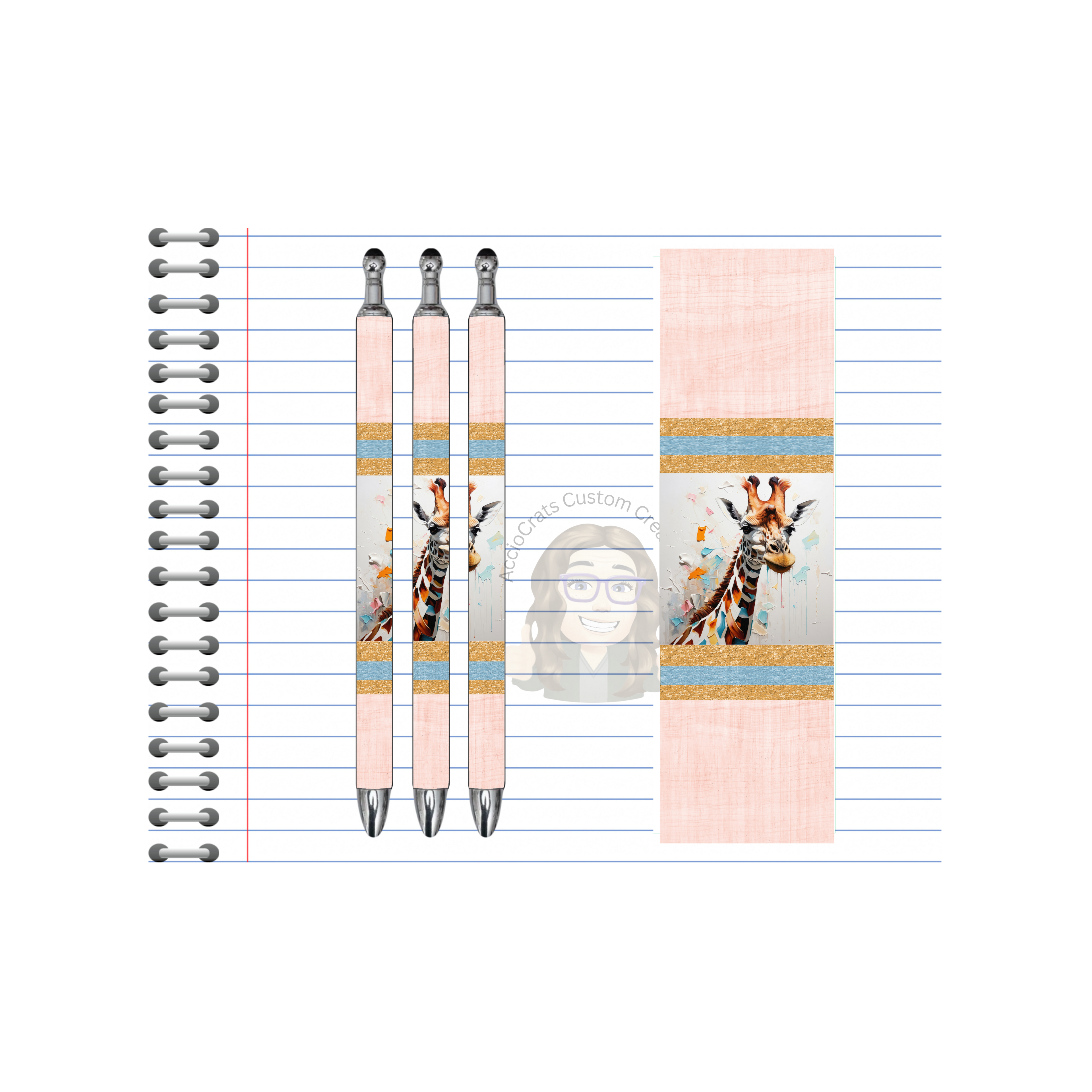 A long‑necked twist on everyday writing, Refillable Pens, Giraffe Images multiple options and Images available.