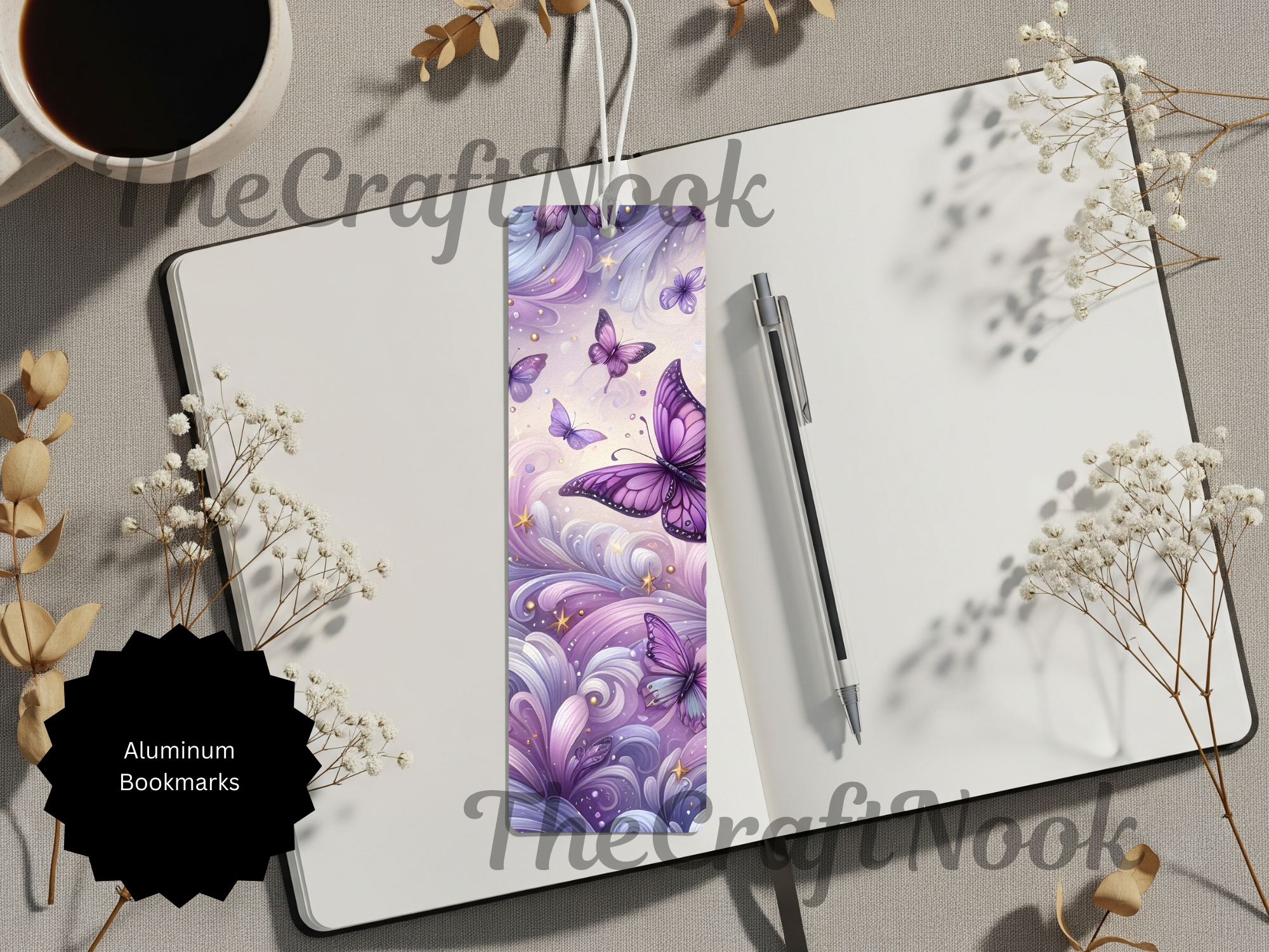 Butterfly Bookmarks - Handcrafted Aluminum Metal with Beads & Glitter