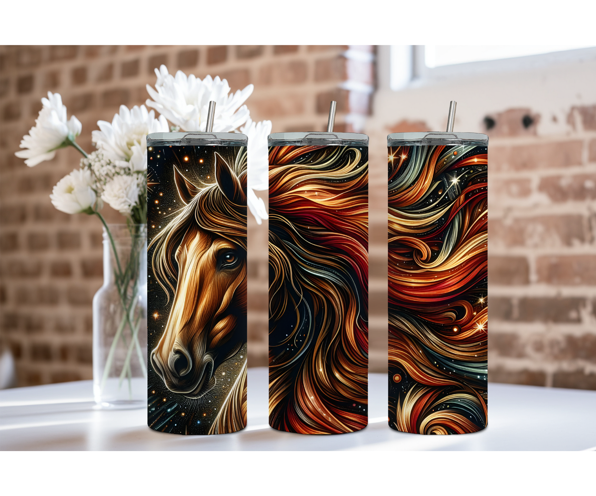 Horse Stainless Steel Tumblers and mugs Multiple Sizes and Images Available