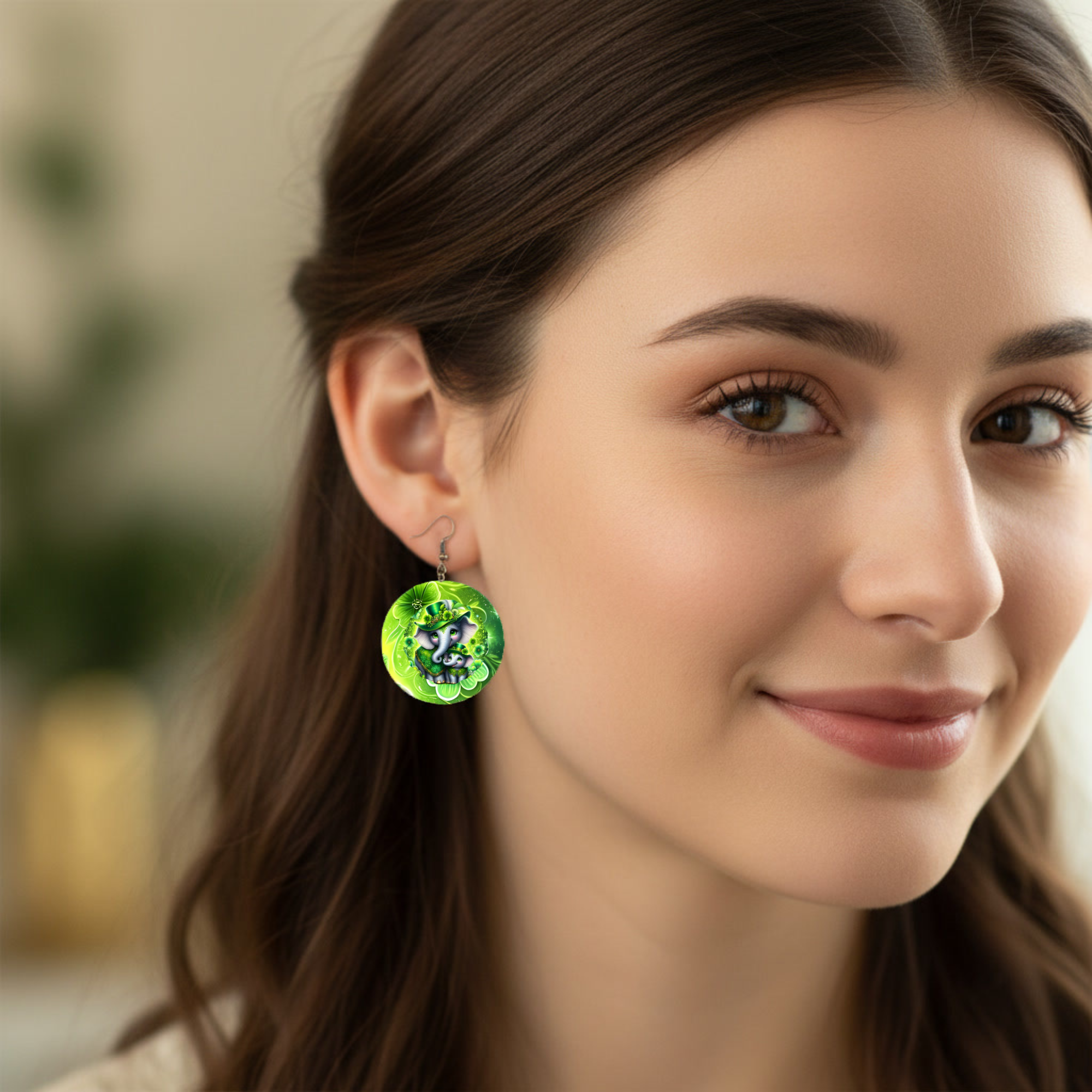 Lucky Elephant St. Patrick’s Day Earrings