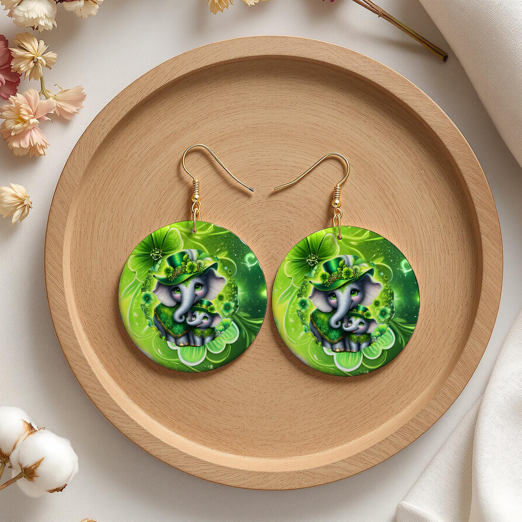 Lucky Elephant St. Patrick’s Day Earrings