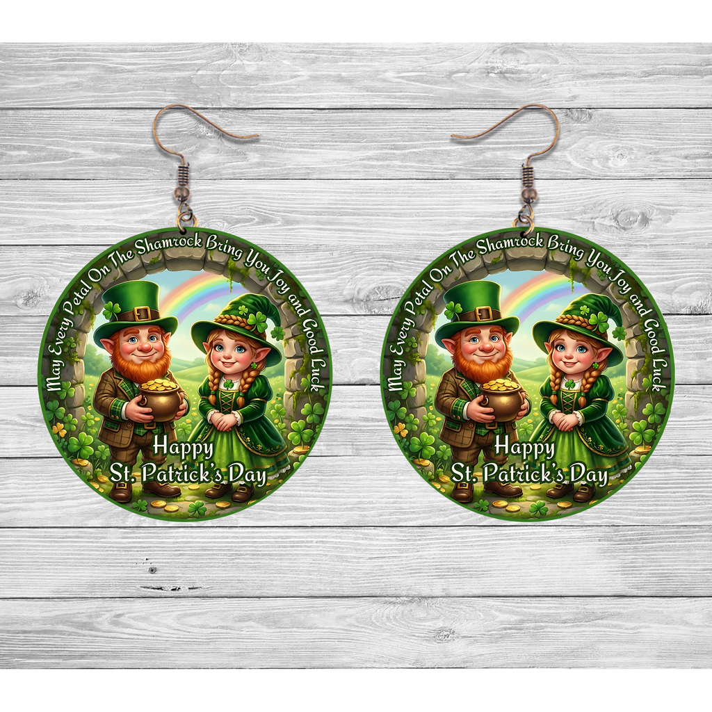 Happy St. Patrick’s Day Leprechaun Couple Earrings