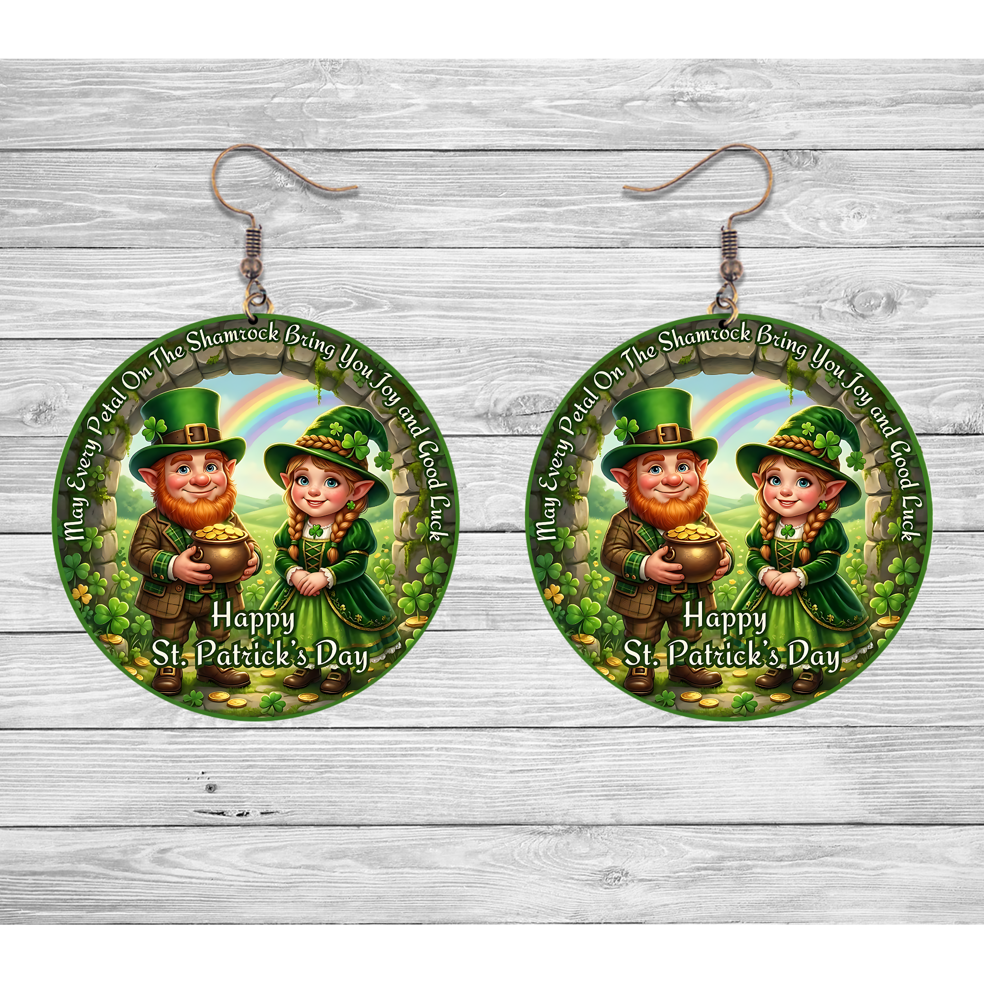 Happy St. Patrick’s Day Leprechaun Couple Earrings