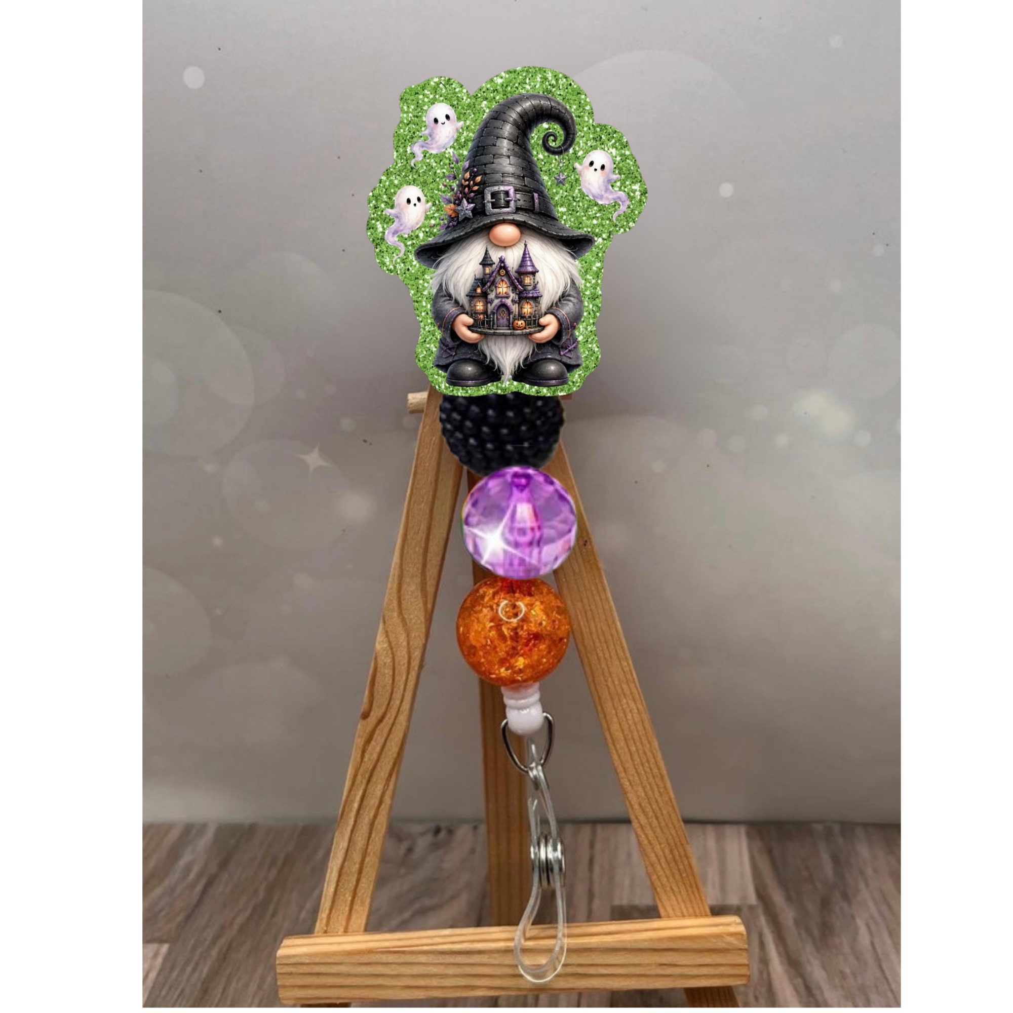 Haunted House Gnome Badge Pull