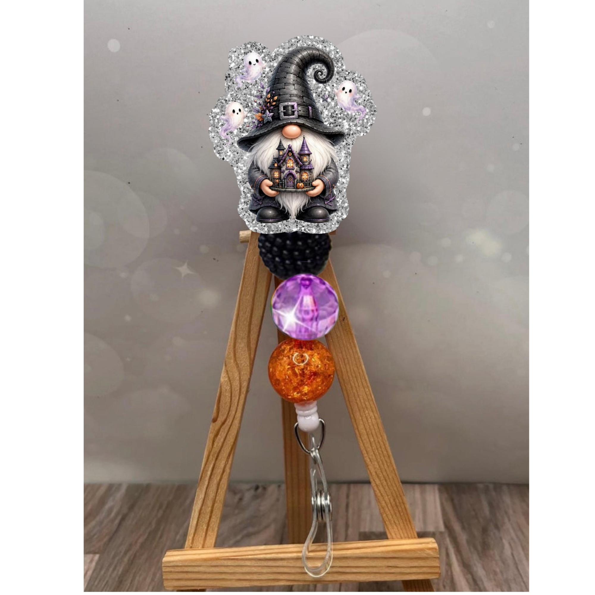 Haunted House Gnome Badge Pull