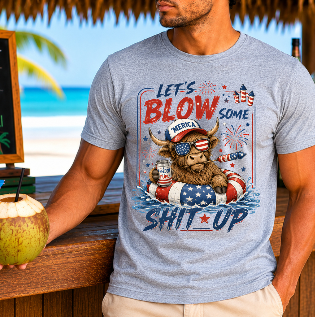 Let's Blow Fireworks 4th of July Graphic Tee