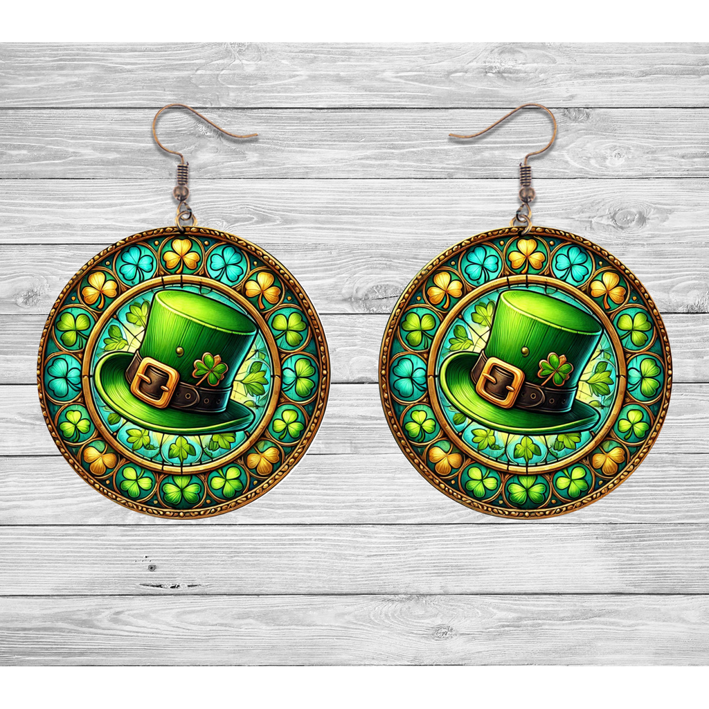 St. Patrick’s Day Shamrock Hat Earrings
