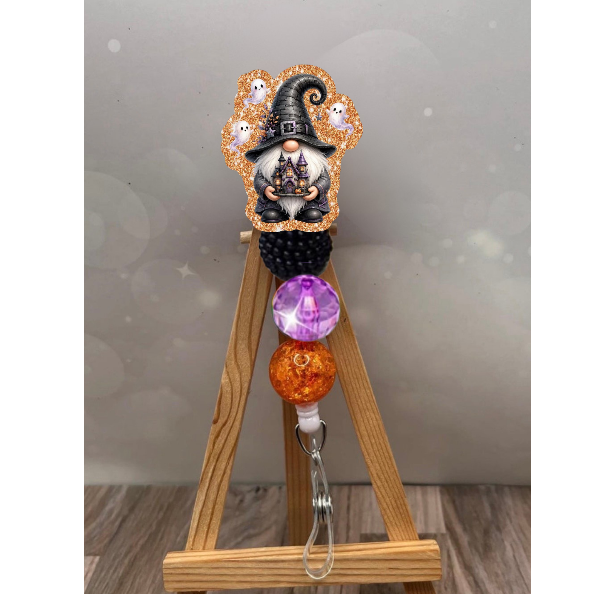 Haunted House Gnome Badge Pull