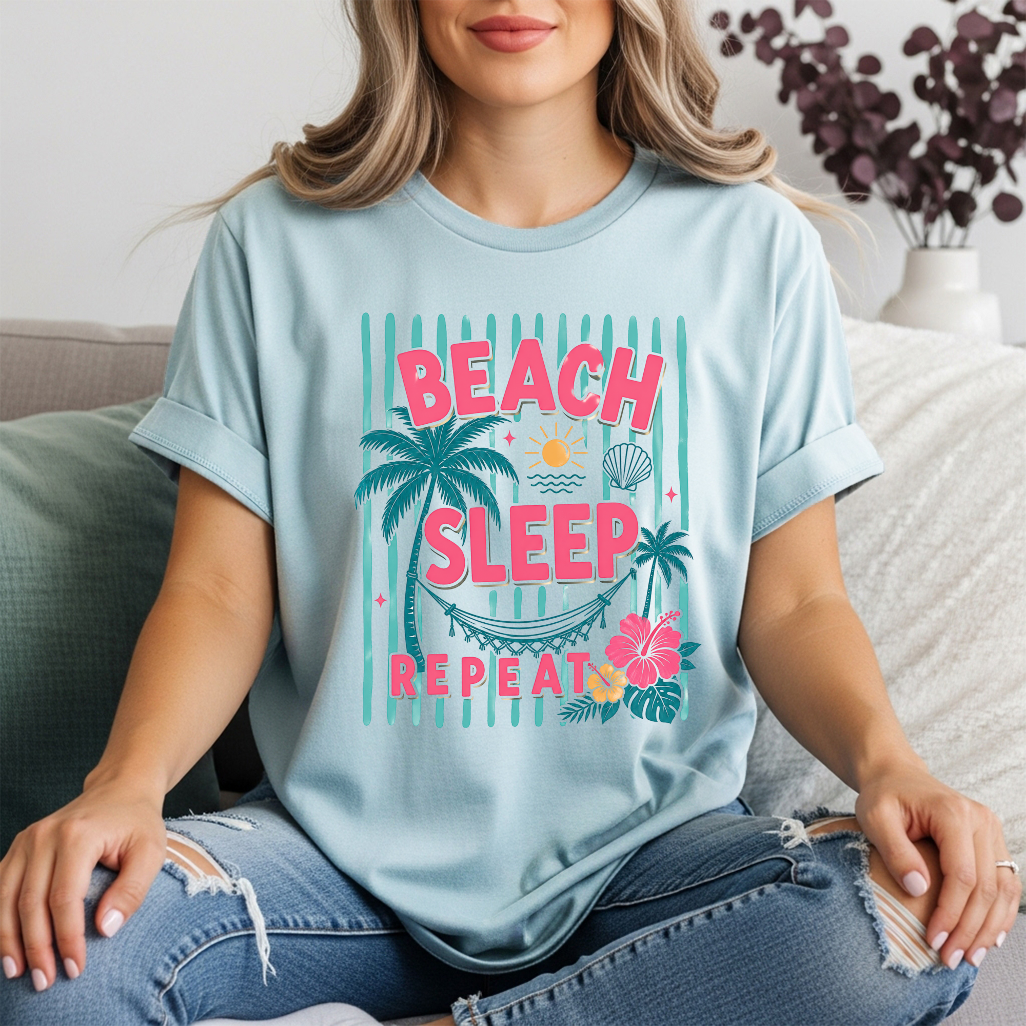 Beach Sleep Repeat Graphic Tee