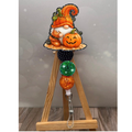 Jack-O-Lantern Gnome Badge Pull