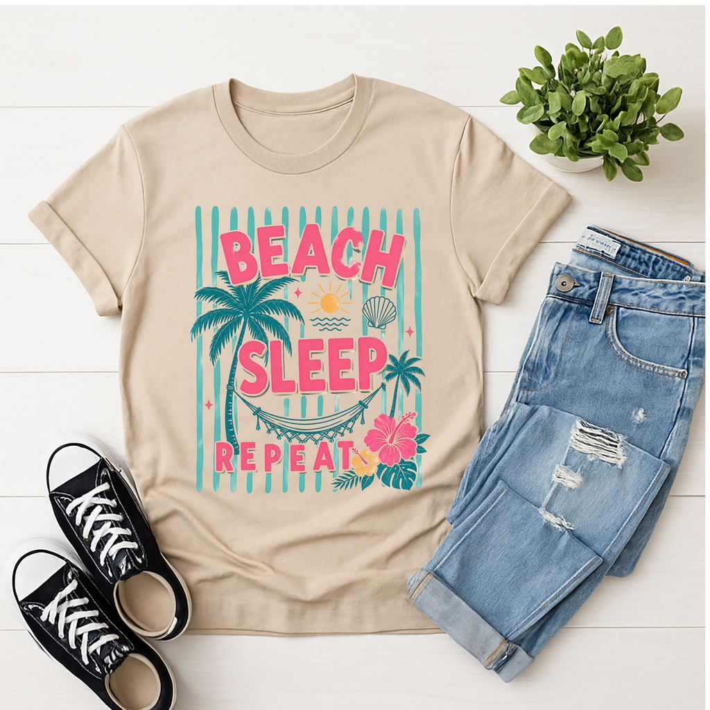 Beach Sleep Repeat Graphic Tee