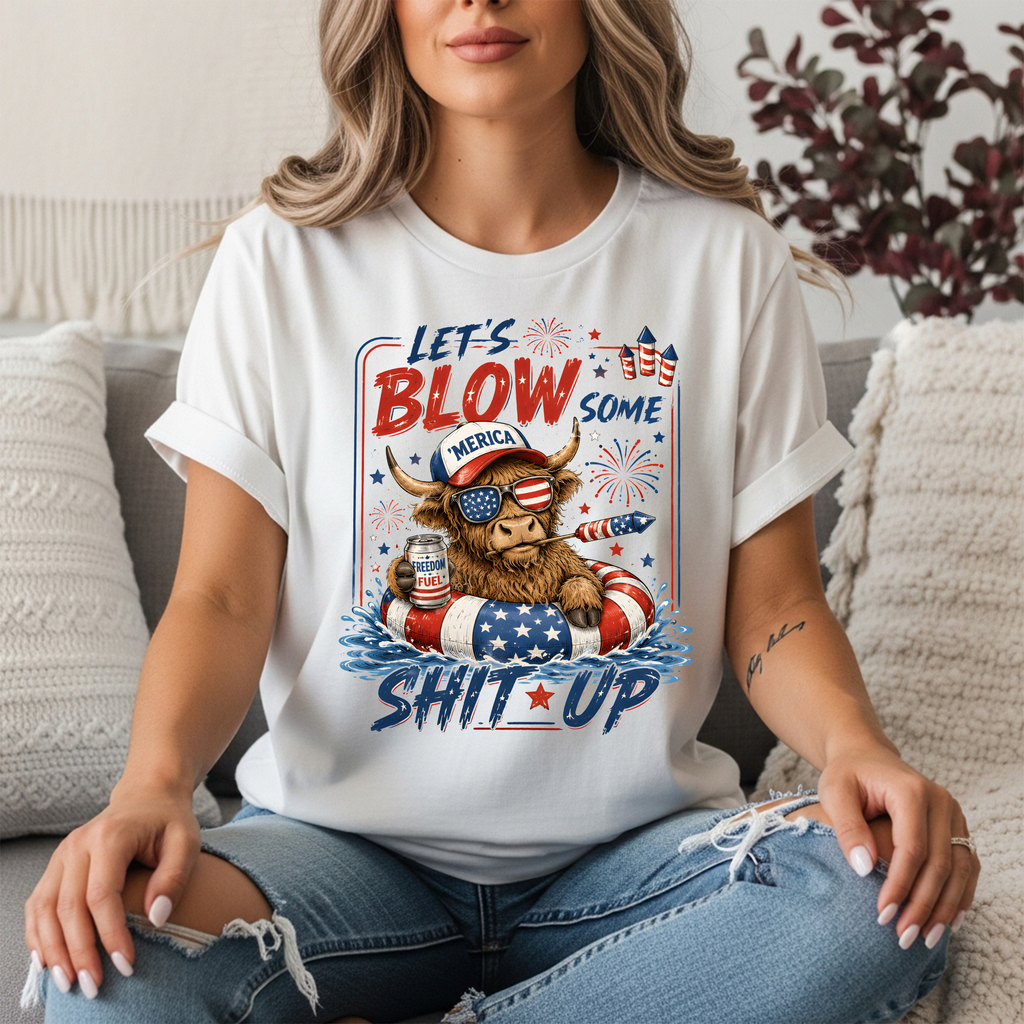 Let's Blow Fireworks 4th of July Graphic Tee