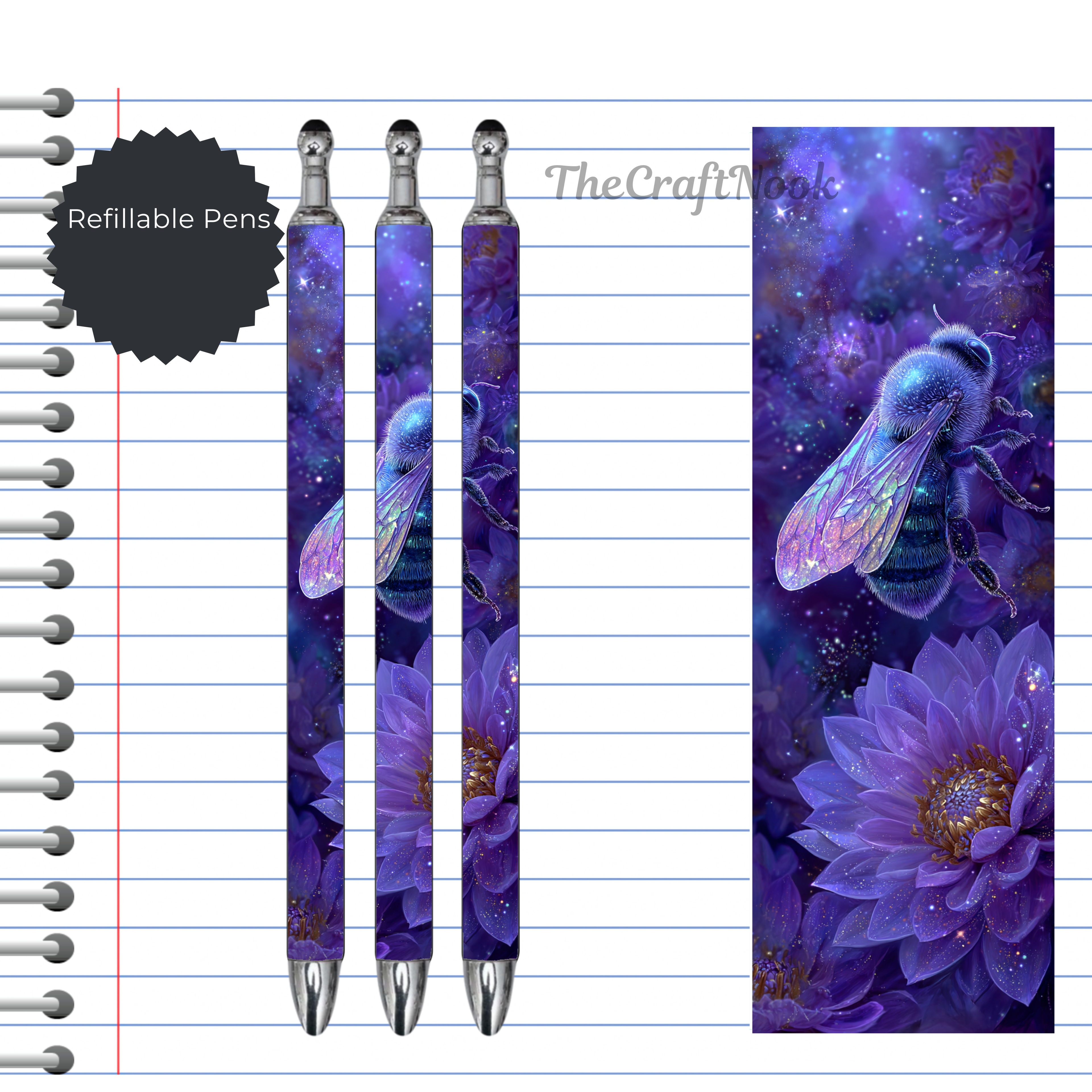 Refillable Pens, Honeybee Images. Bee happy while you write. Multiple options and Images available