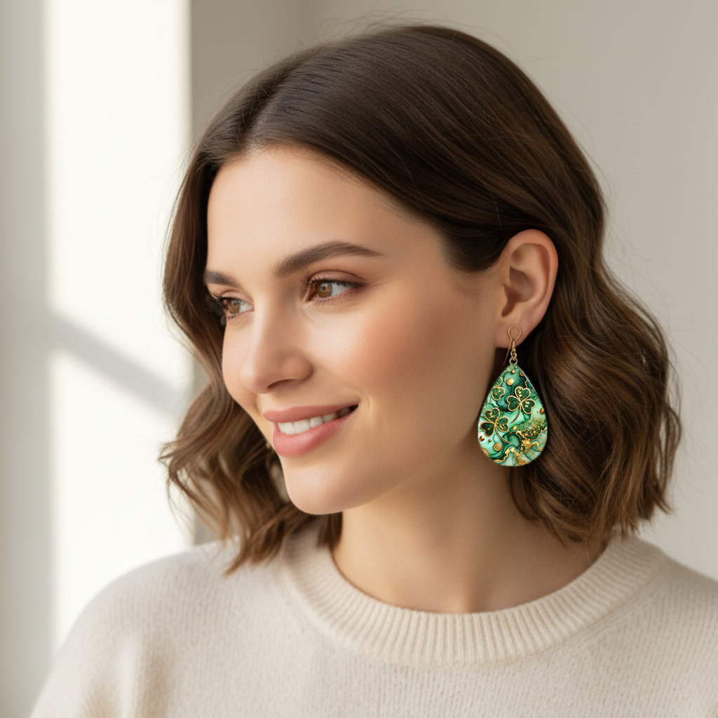 Emerald Clover Earrings