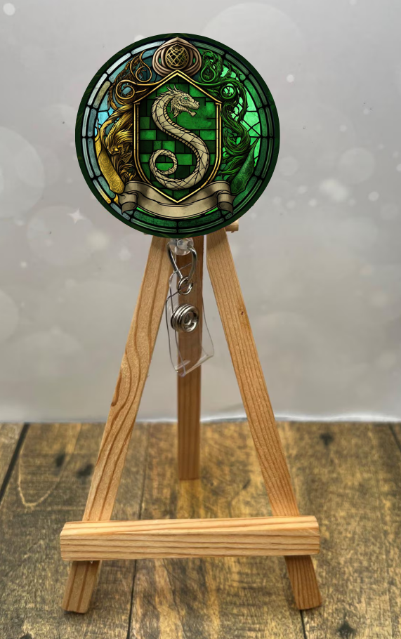 Snake House Pride badge pulls. Multiple Images available. Add beads or shimmer glitter options.