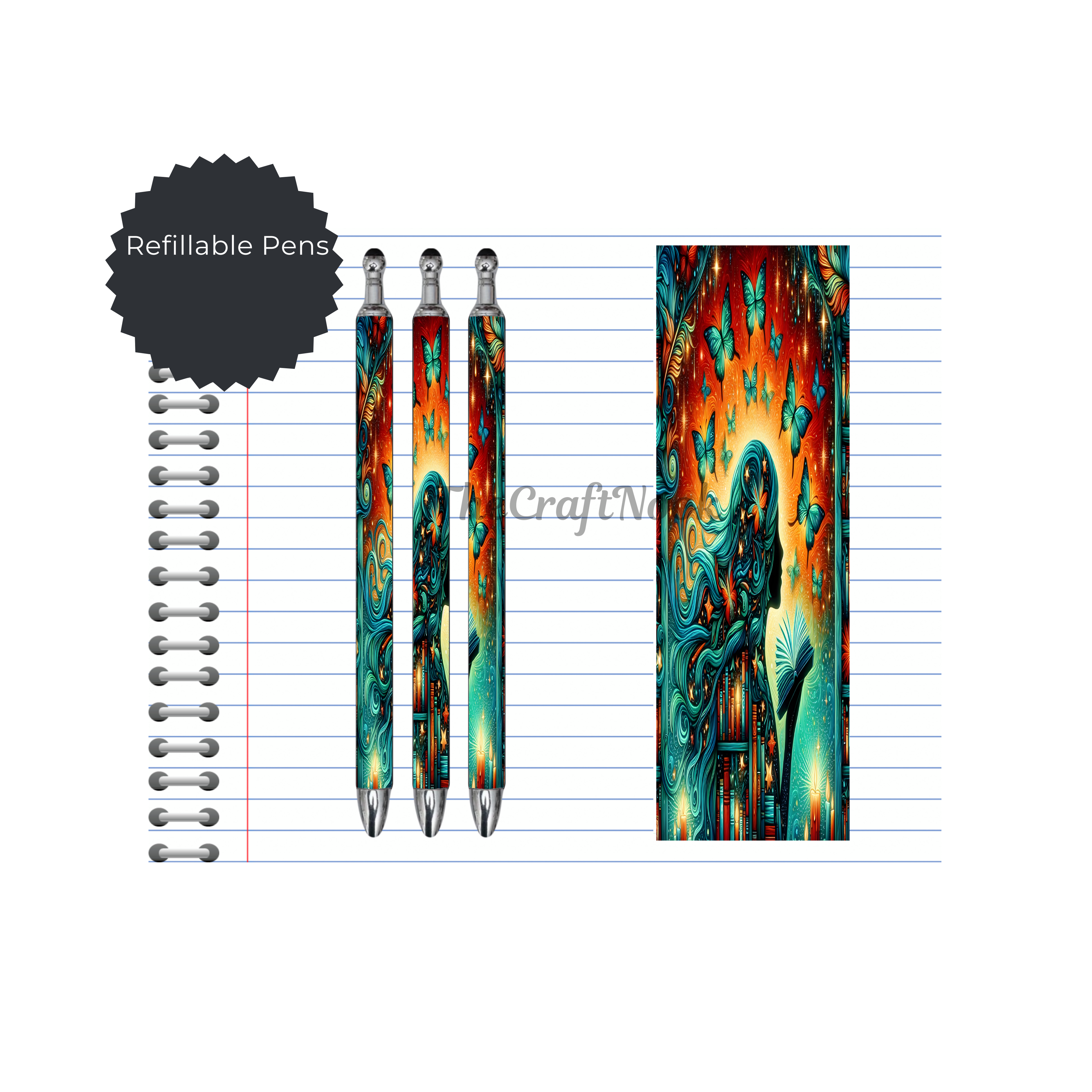 Refillable Pens, Once Upon a Pen – Book Lover Writing Pen. Multiple options and Images available