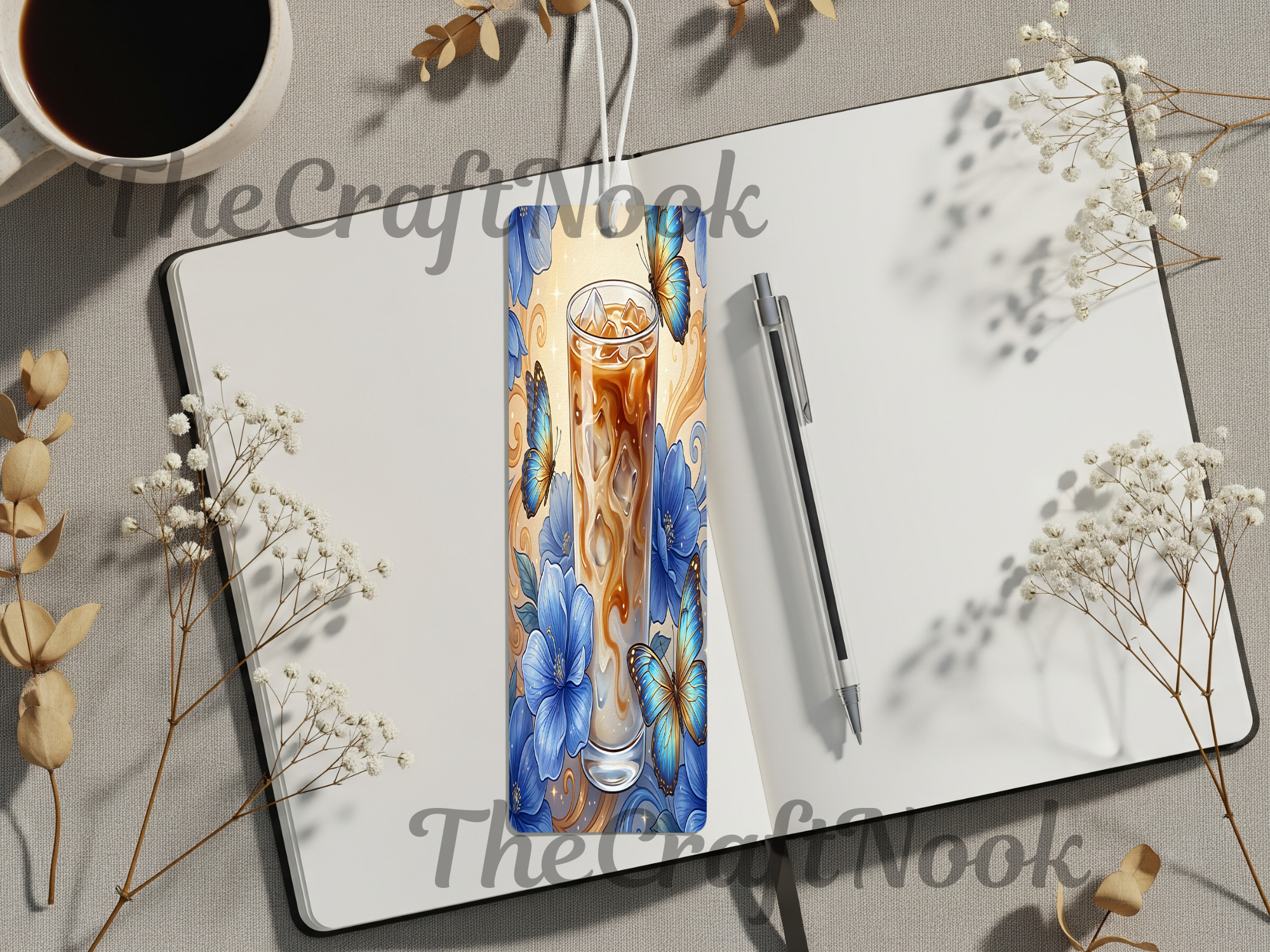 Caffeine & Chapters Bookmark. Aluminum Metal Bookmarks
