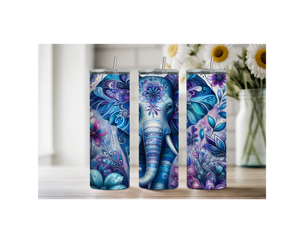 20 ounce Wise & Wonderful Elephant Stainless Tumbler. Multiple Sizes and Images Available.