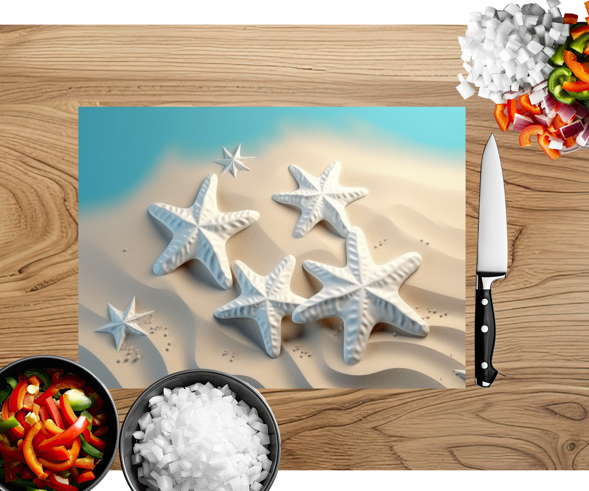Beach Vibes Glass cutting boards. Multiple images Available.
