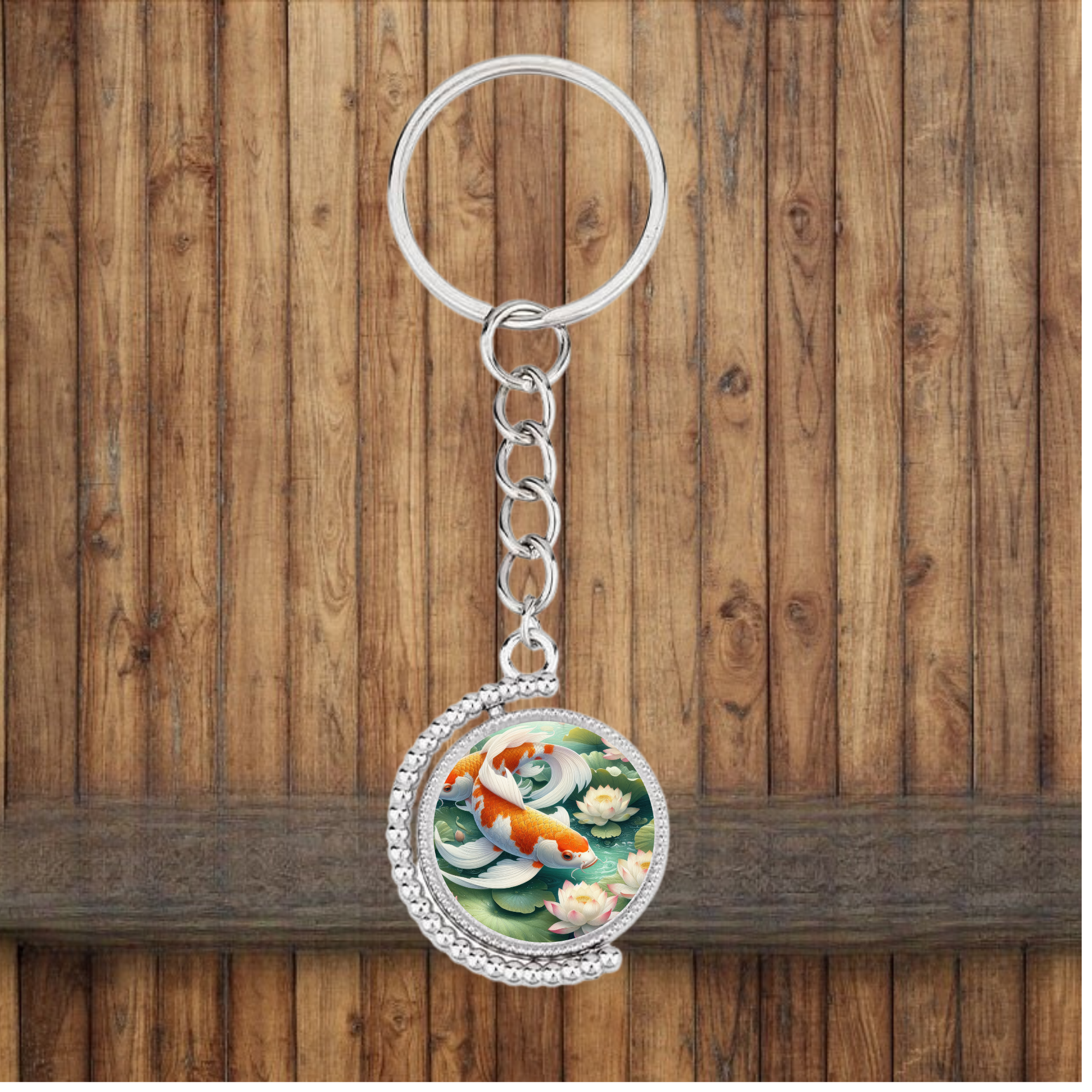 Bezel Koi Fish Keychain