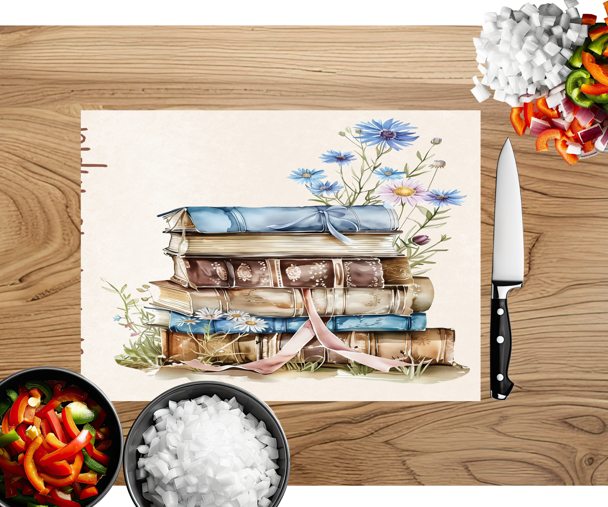 Chapter & Chop Book‑Themed Cutting Board