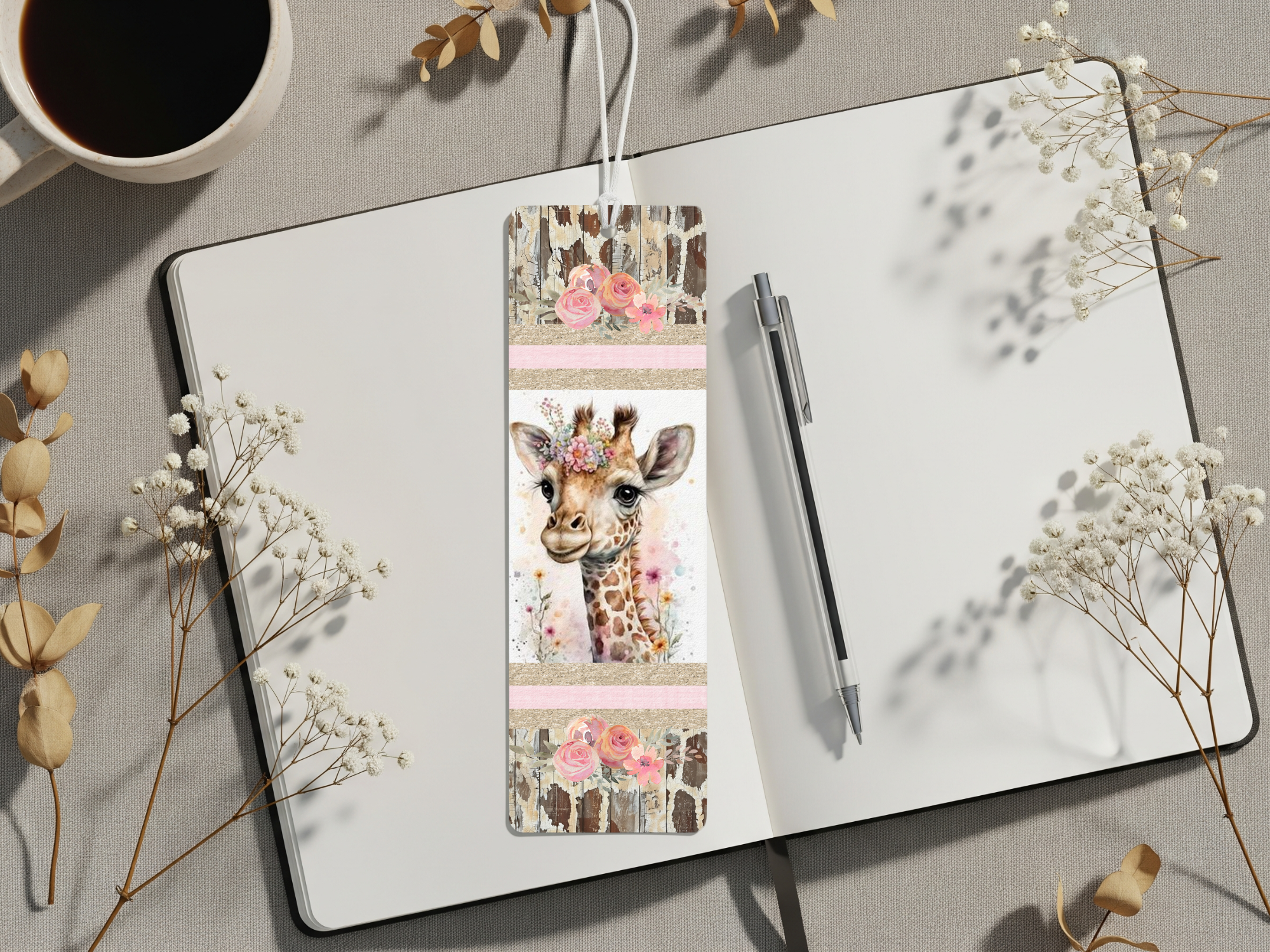 Stand tall in your reading adventures, Aluminum Metal Bookmarks, Giraffe Images