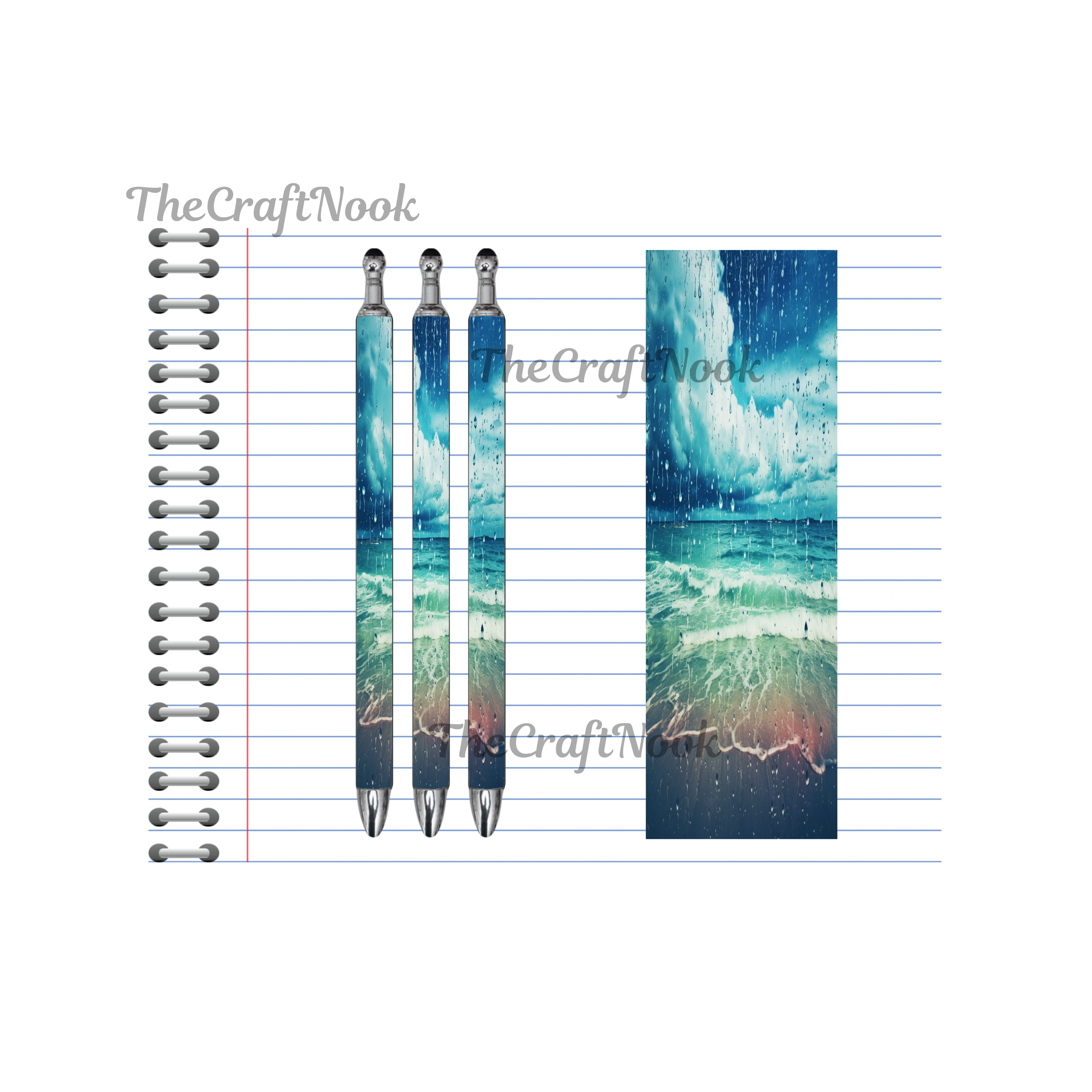 Refillable Pens, Beach Images multiple options and Images available. Beach vibes in every stroke.