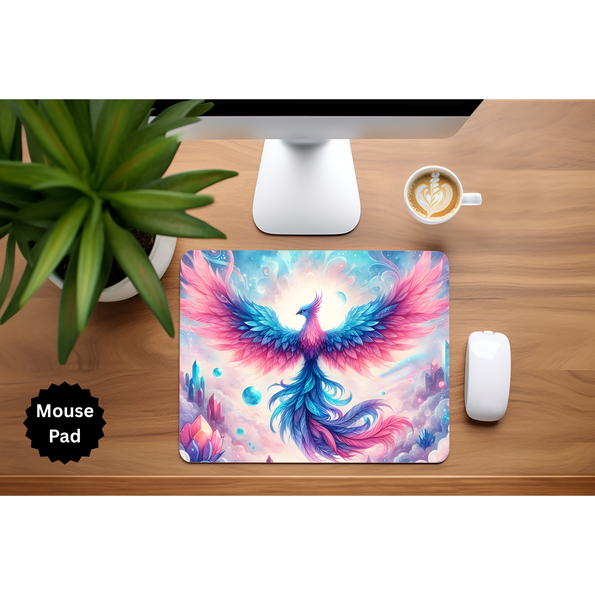 Phoenix Mouse Pad - Mythical Fire Bird Desk Accessory